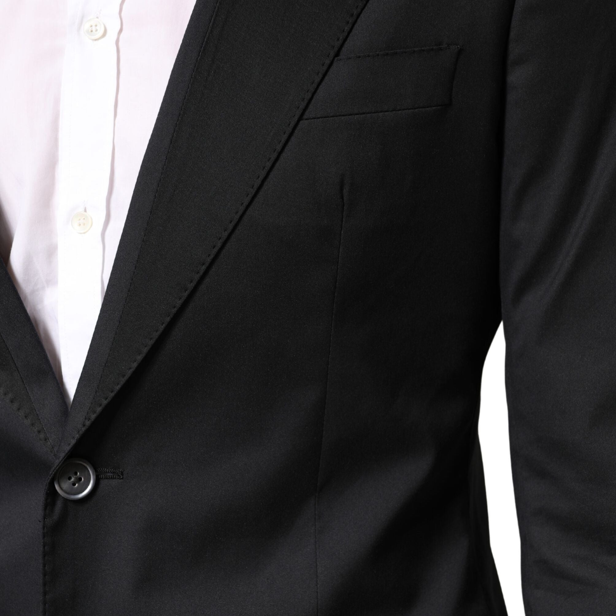 Dolce & Gabbana Black Cotton Single Breasted 2 Piece Suit