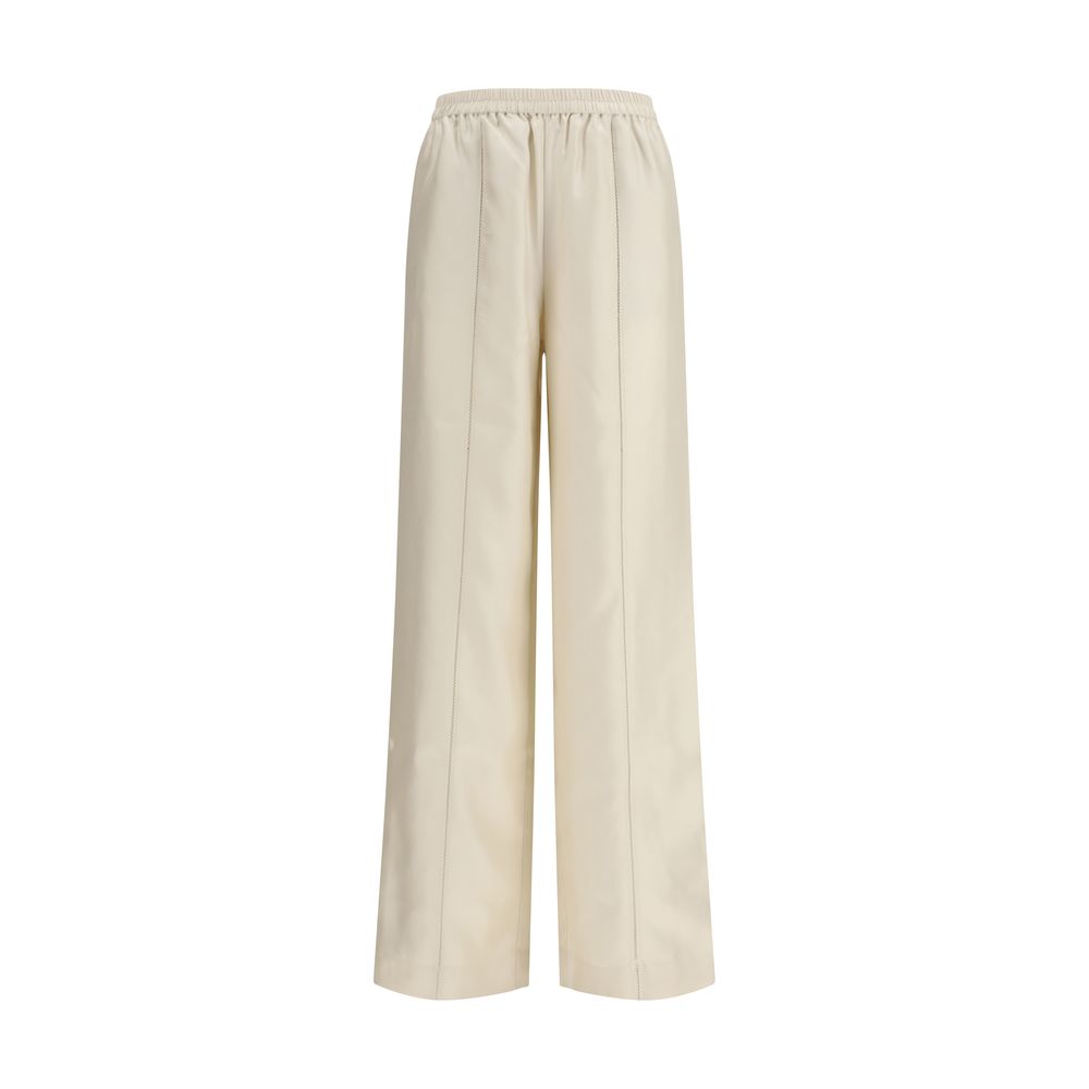 Loulou De Saison Beige Silk Casual Pants