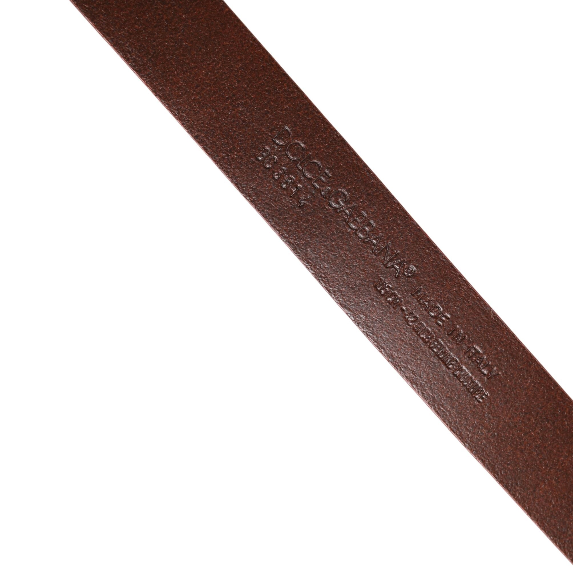 Dolce & Gabbana Red Leather Gold Tone Metal Buckle Men Belt