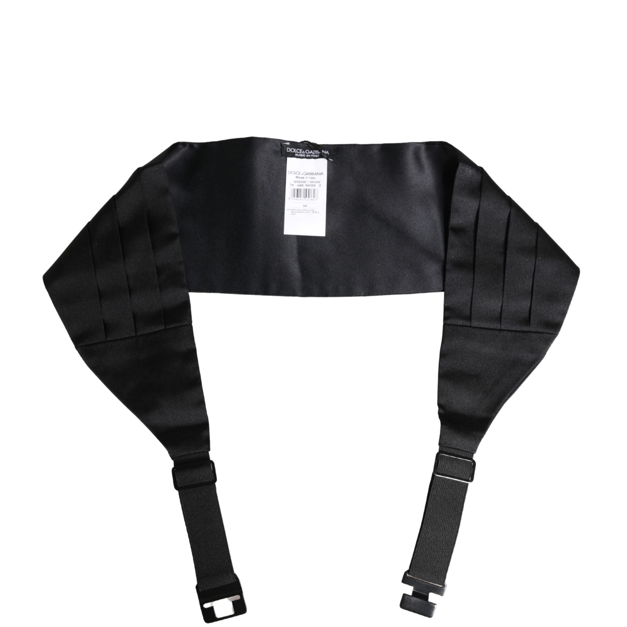 Dolce & Gabbana Black 100% Silk Wide Belt Waist Cummerbund