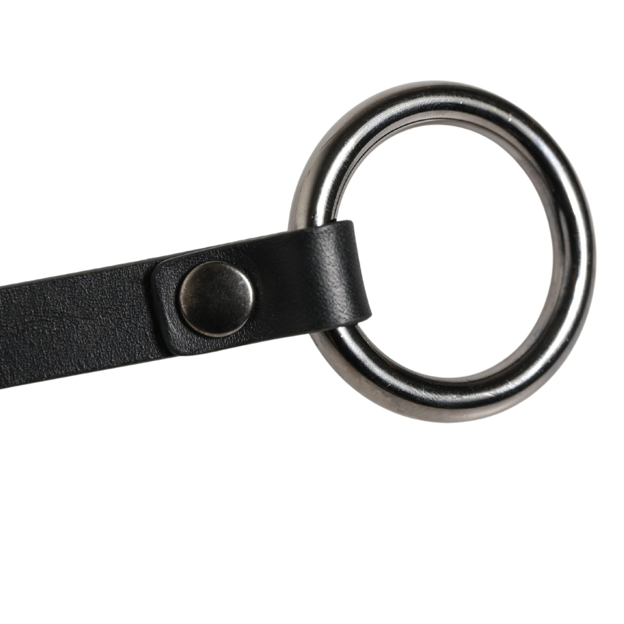 Dolce & Gabbana Black Leather Silver Chain Waist Men Belt