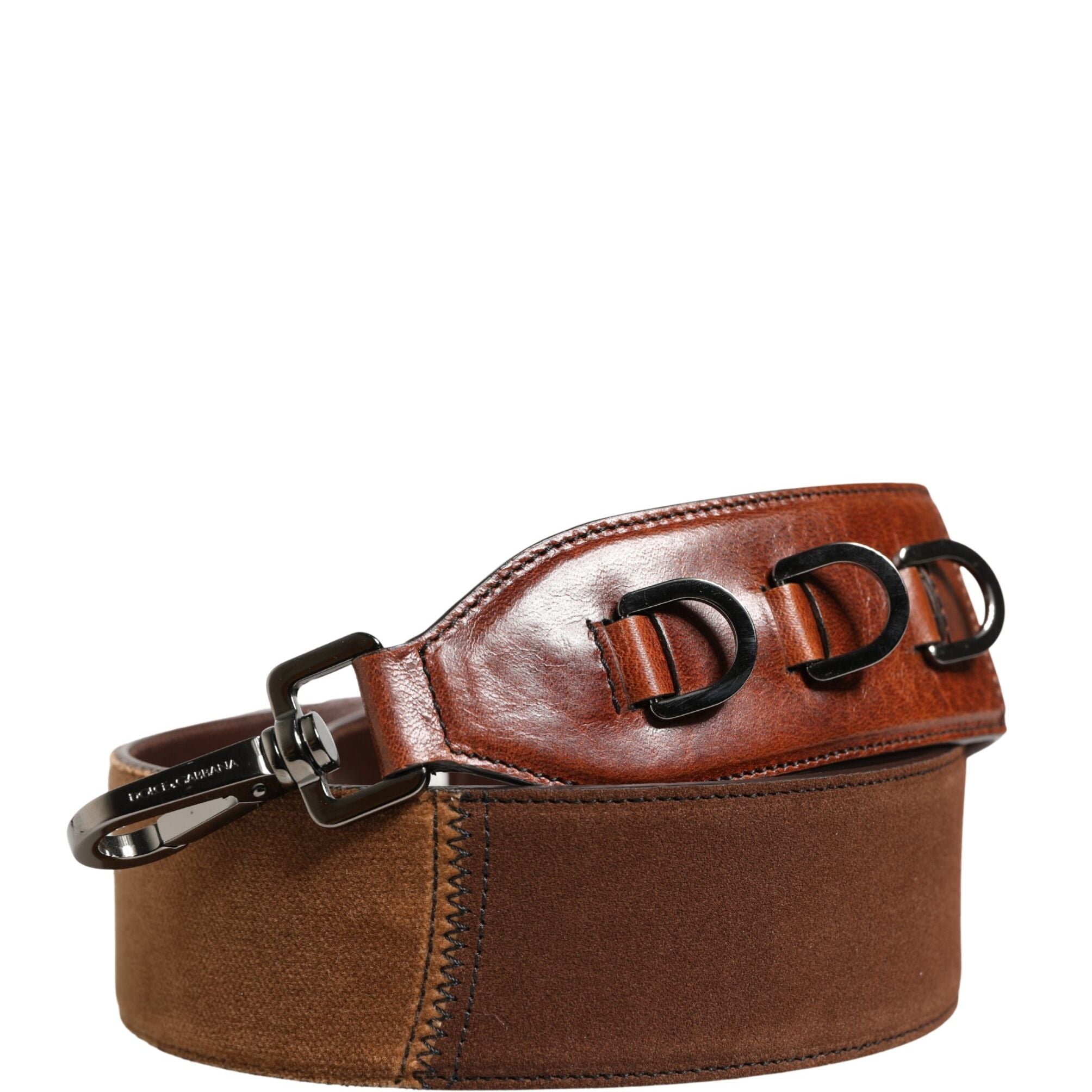Dolce & Gabbana Brown Horse Velvet Leather Bag Accessory Shoulder Strap
