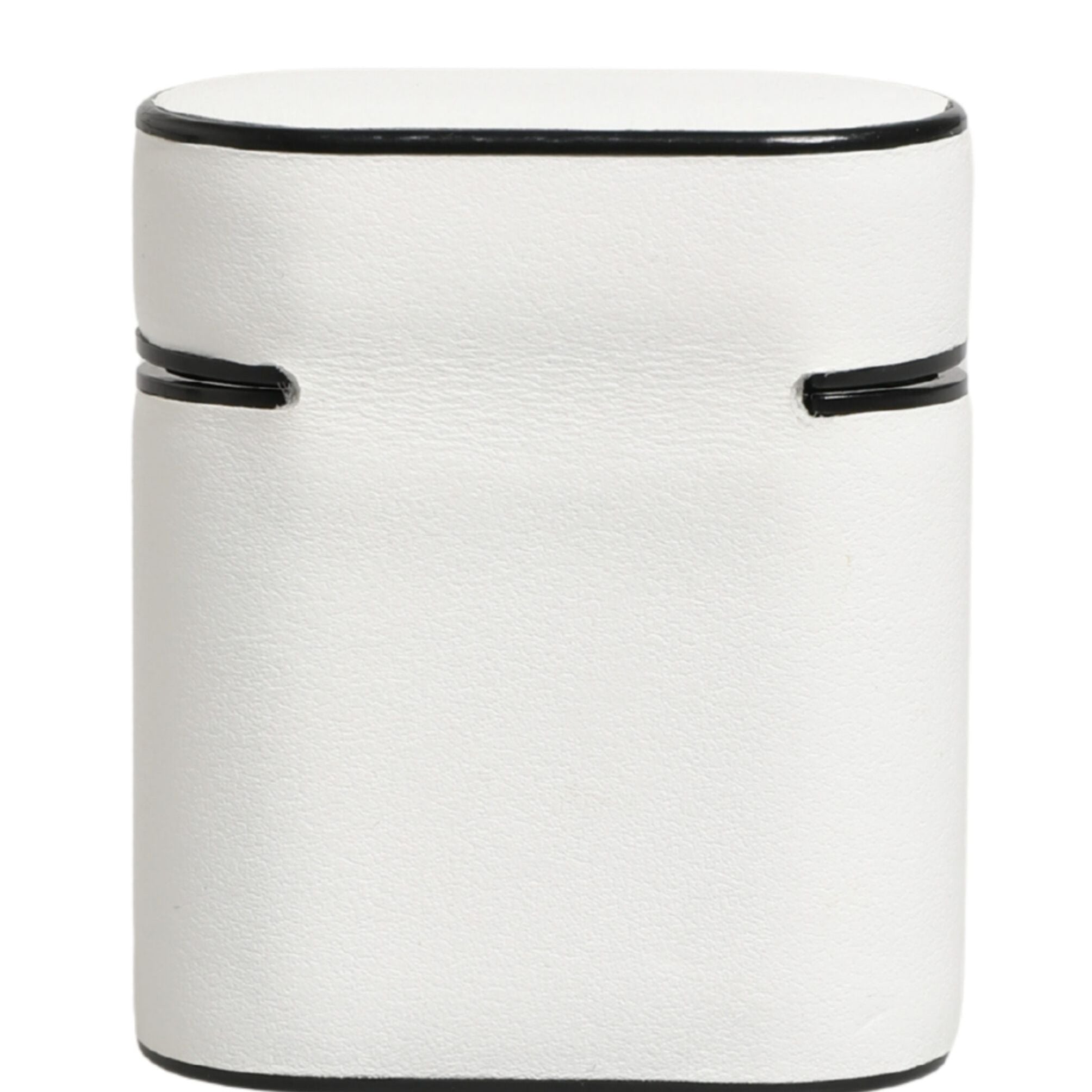 Dolce & Gabbana White Calf Leather Logo Print Flip Holder  Airpods Case