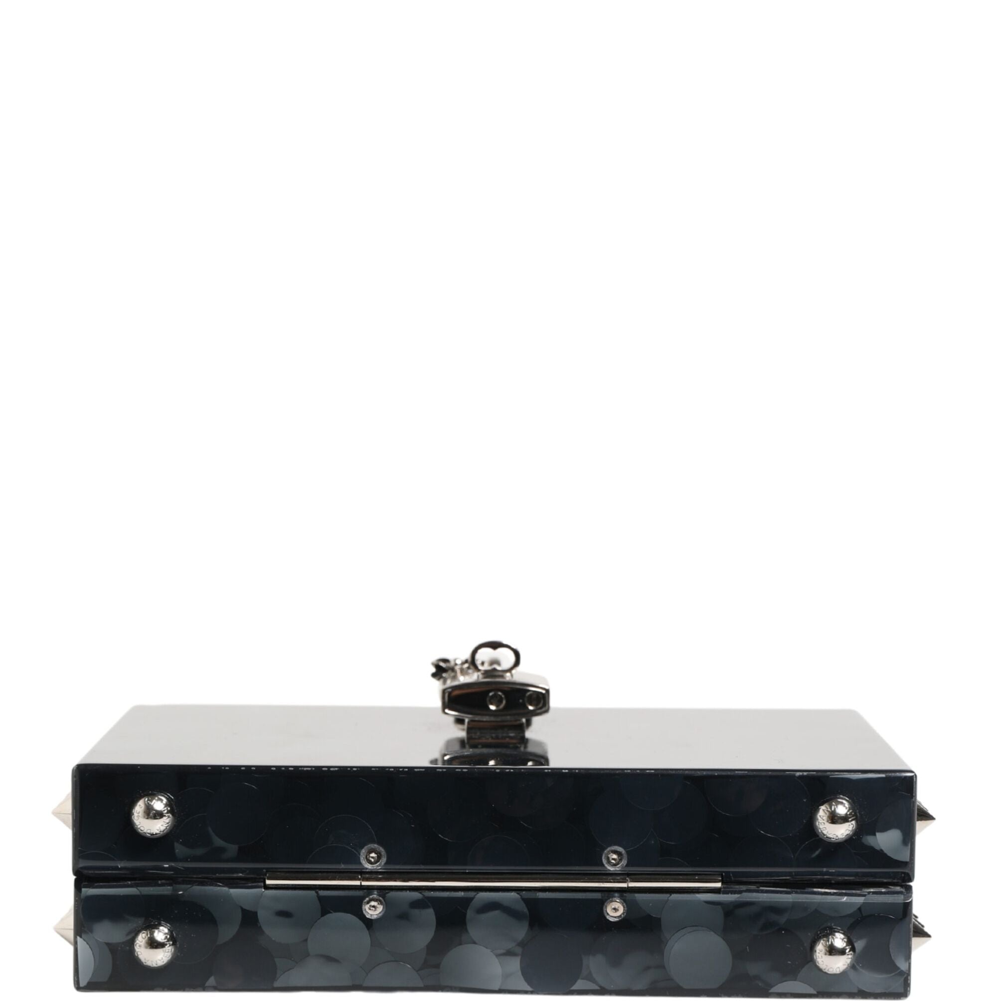 Dolce & Gabbana Black Acrylic Plexiglass Studded DOLCE BOX Clutch Bag