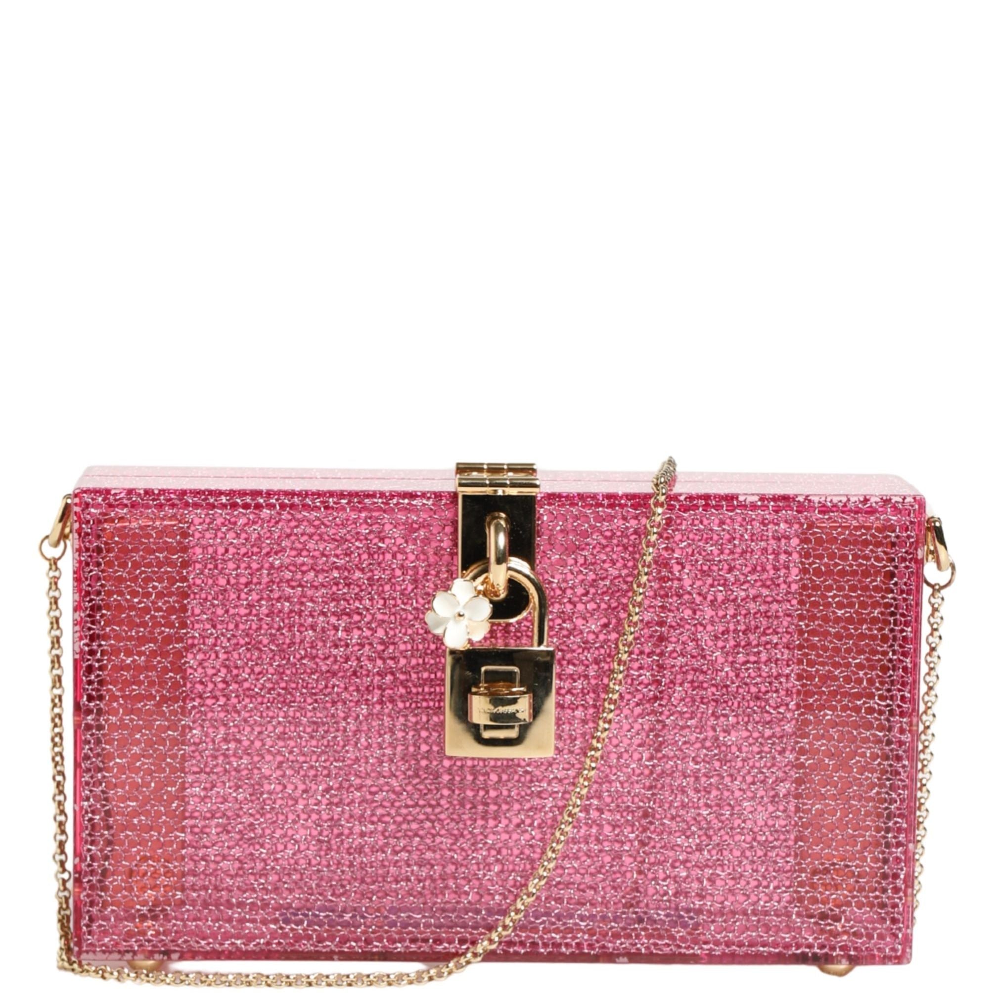 Dolce & Gabbana Pink DOLCE BOX Clutch Crossbody Women Evening Borse Bag