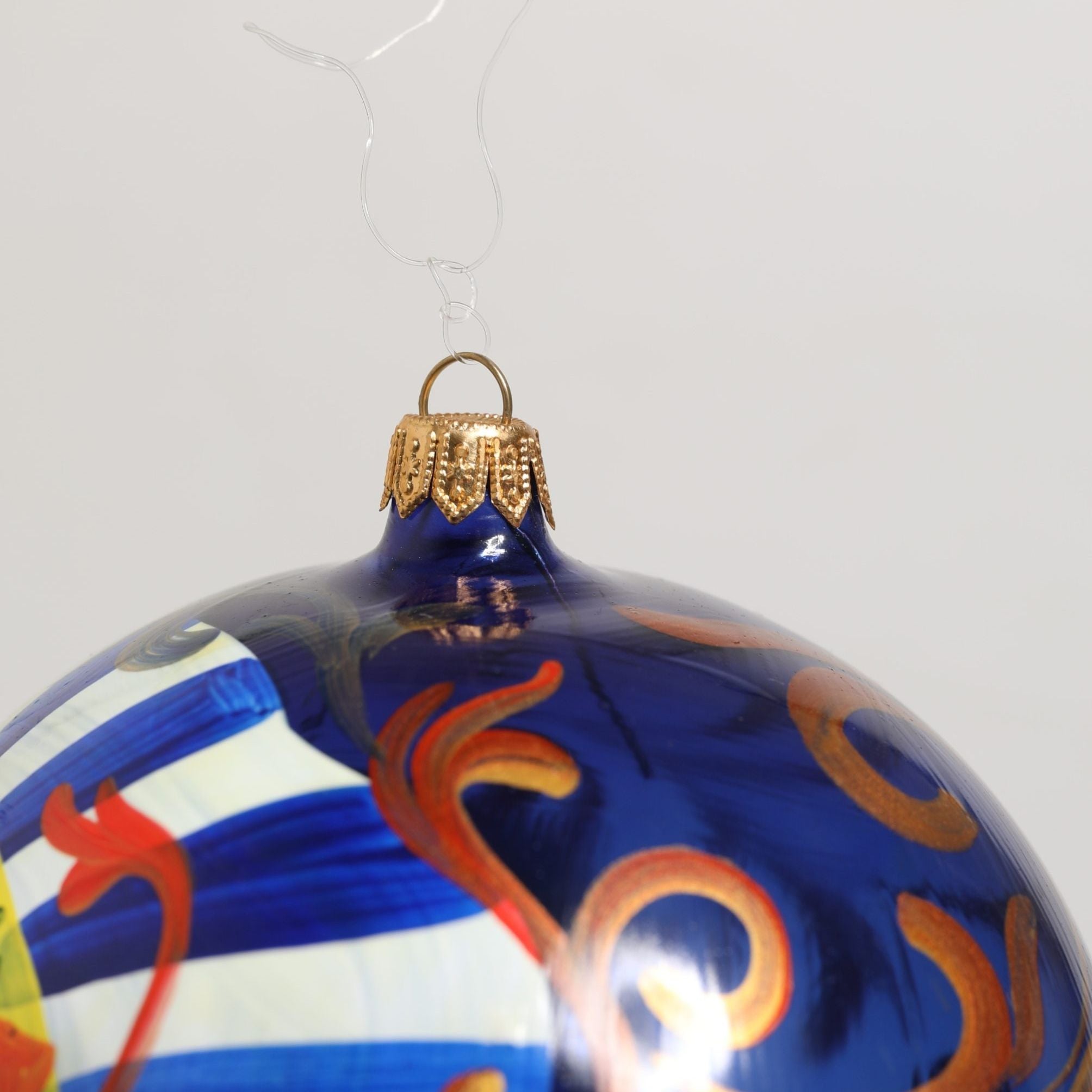 Dolce & Gabbana Multicolor Hand Painted Sicilian Ornament Christmas Ball