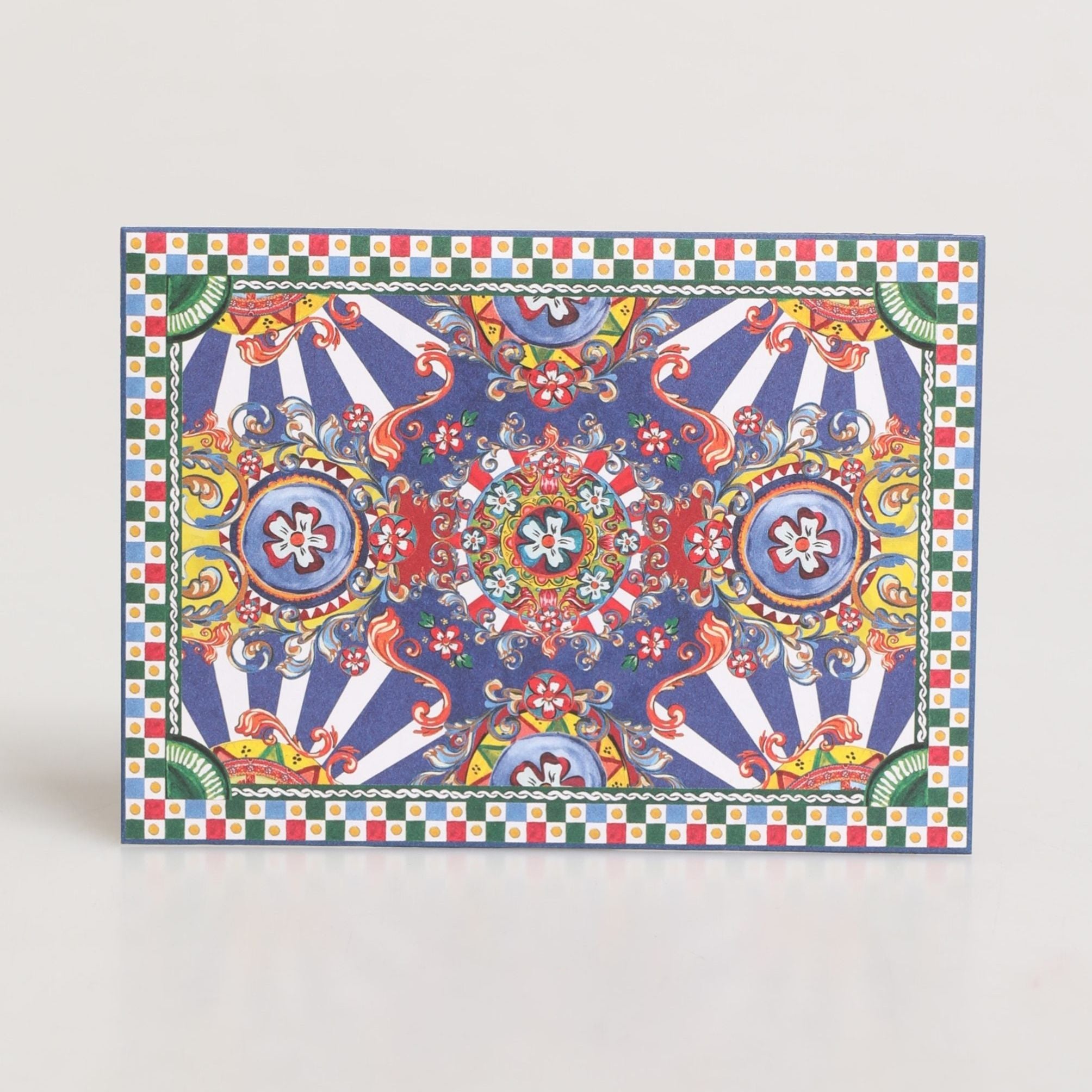 Dolce & Gabbana Multicolor Carretto Siciliano Envelope Post Card Holder