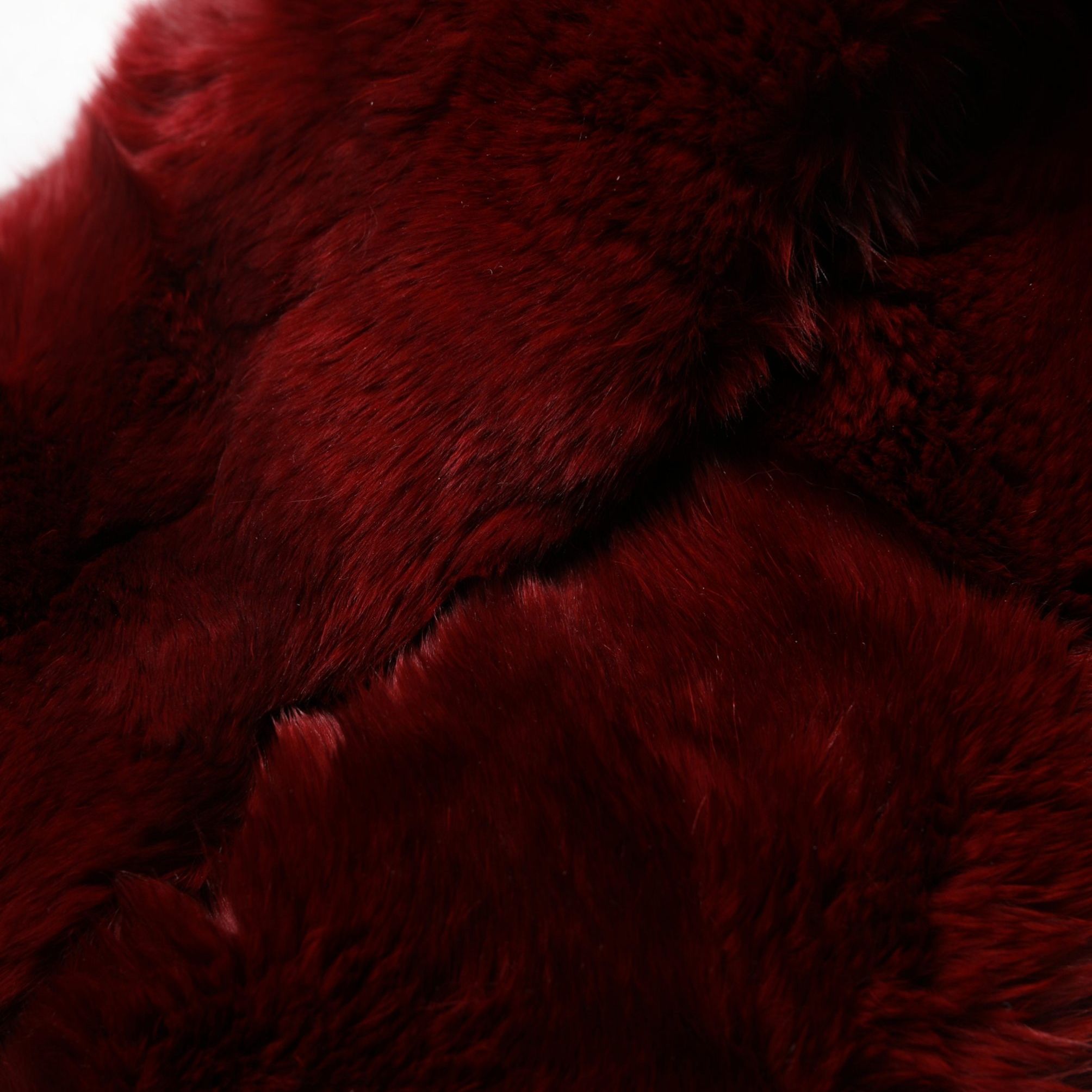 Dolce & Gabbana Red Lamb Fur Collar Women Neck Wrap 50cm x 8cm Scarf