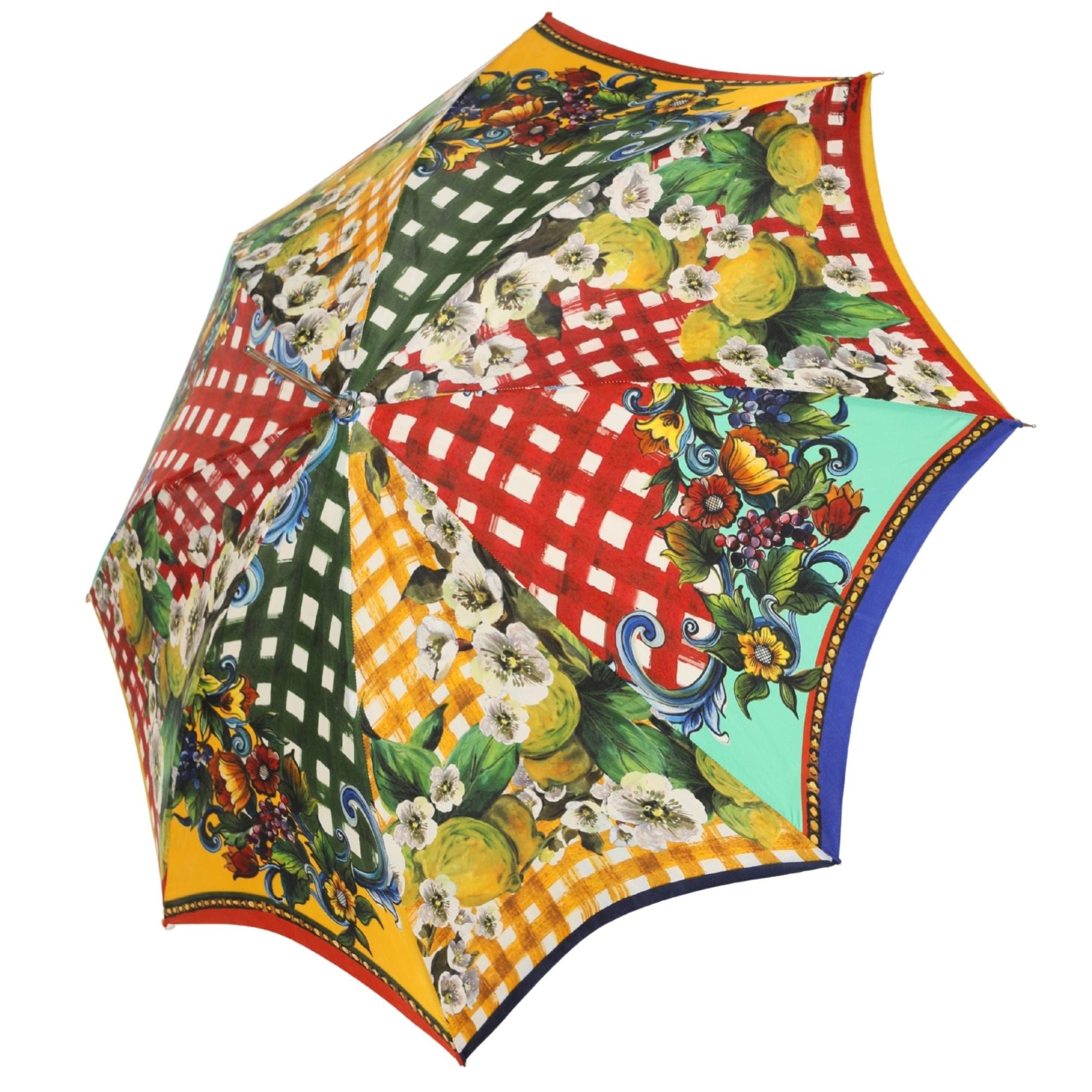 Dolce & Gabbana Multicolor Carretto Siciliano Print Collapsible Umbrella