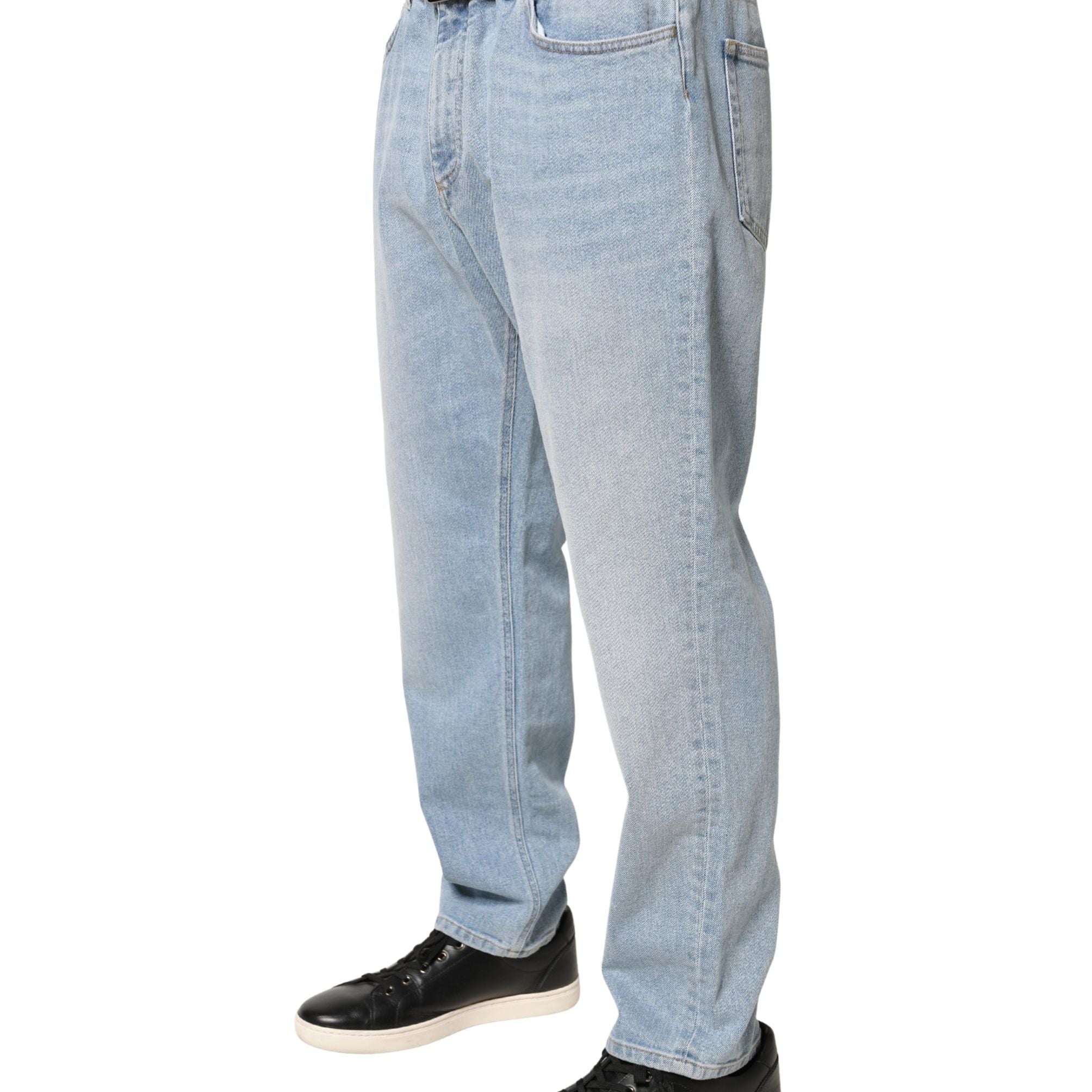Dolce & Gabbana Light Blue Washed Loose Cotton Denim Jeans