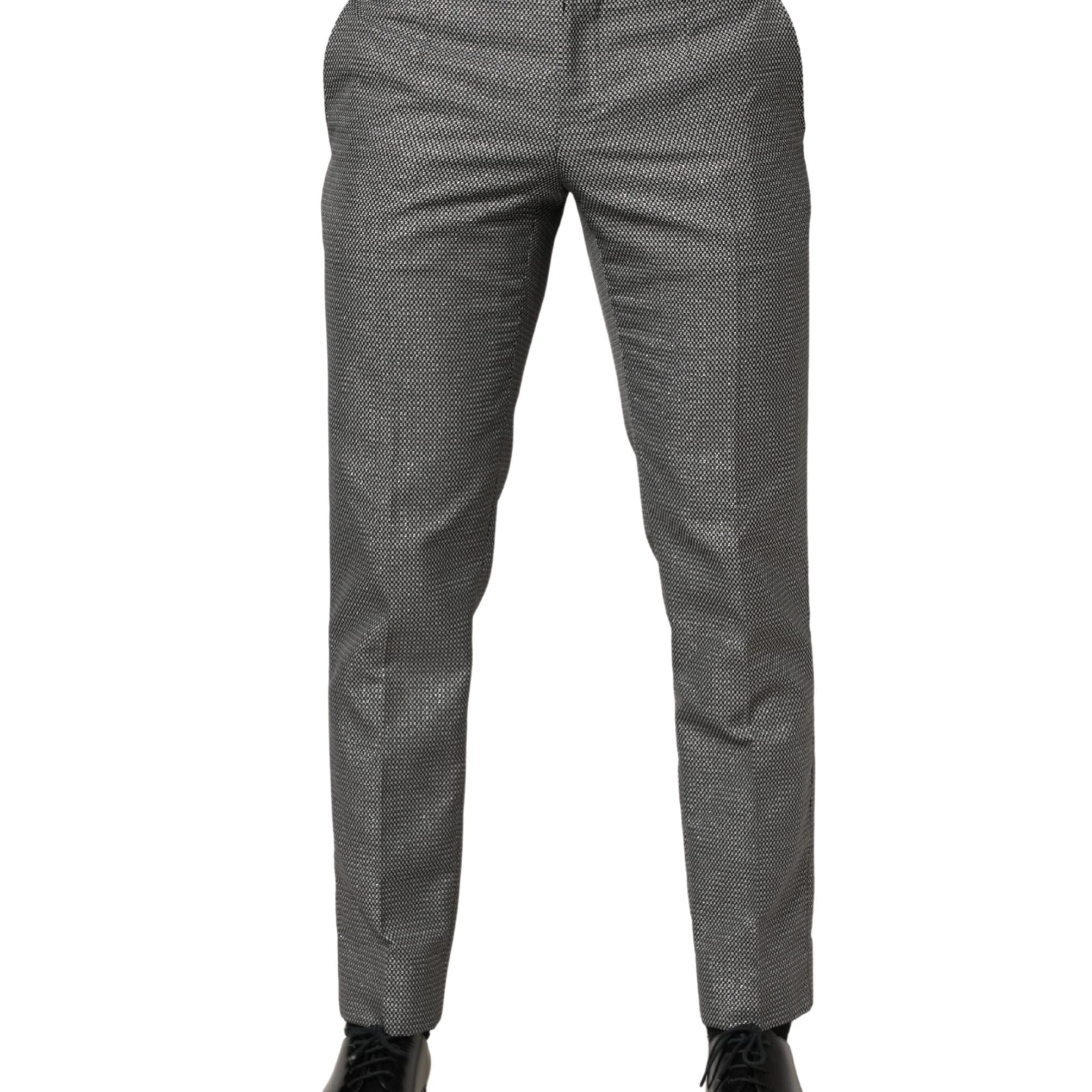 Dolce & Gabbana Gray Viscose Skinny Men Dress Trouser Pants