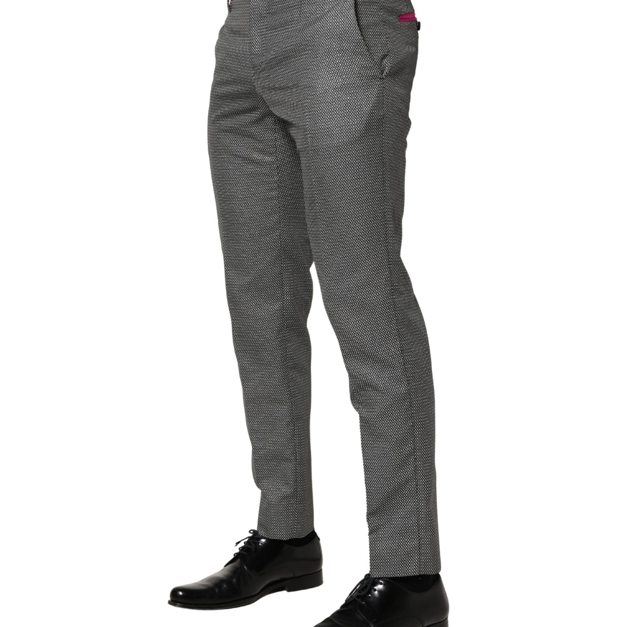 Dolce & Gabbana Gray Viscose Skinny Men Dress Trouser Pants
