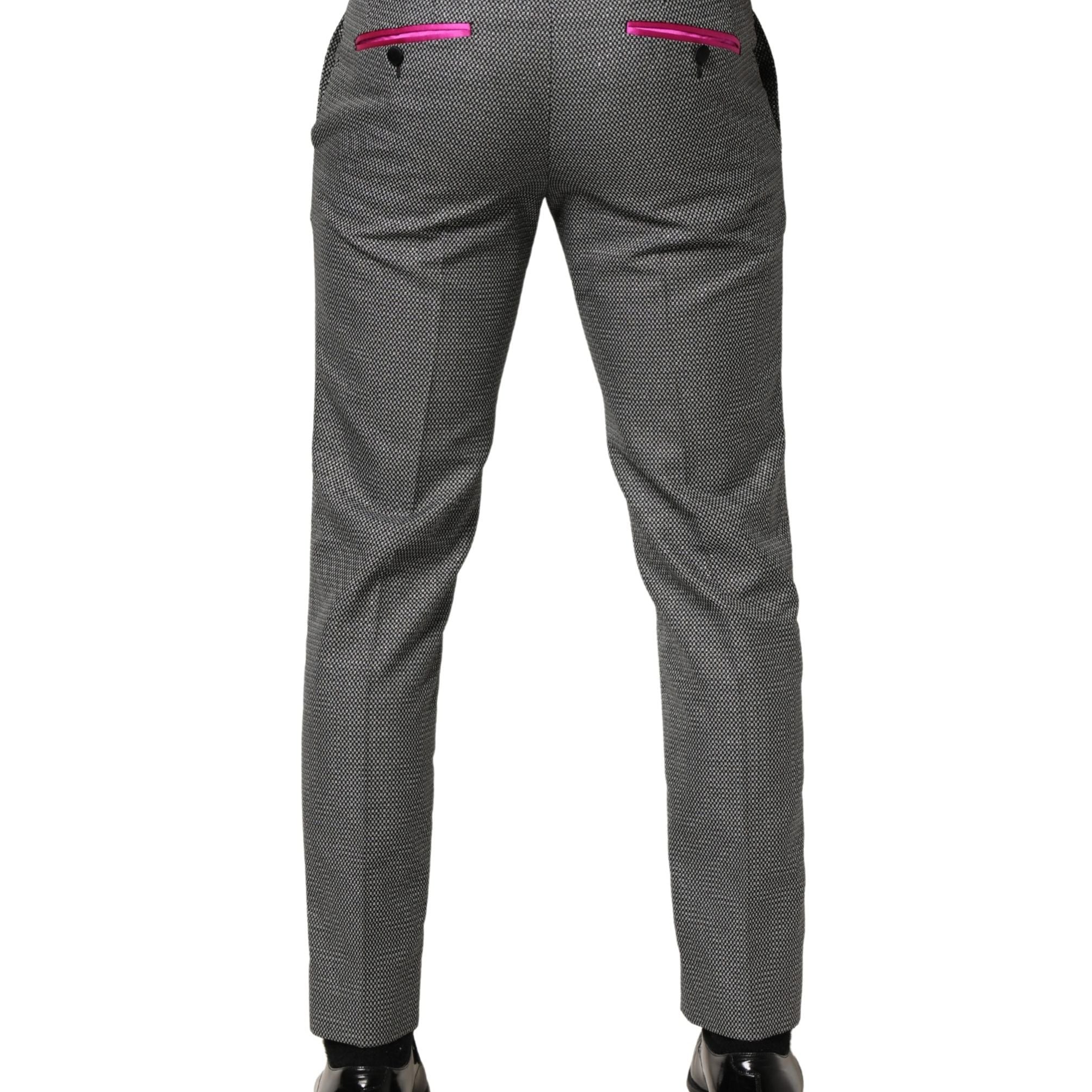Dolce & Gabbana Gray Viscose Skinny Men Dress Trouser Pants