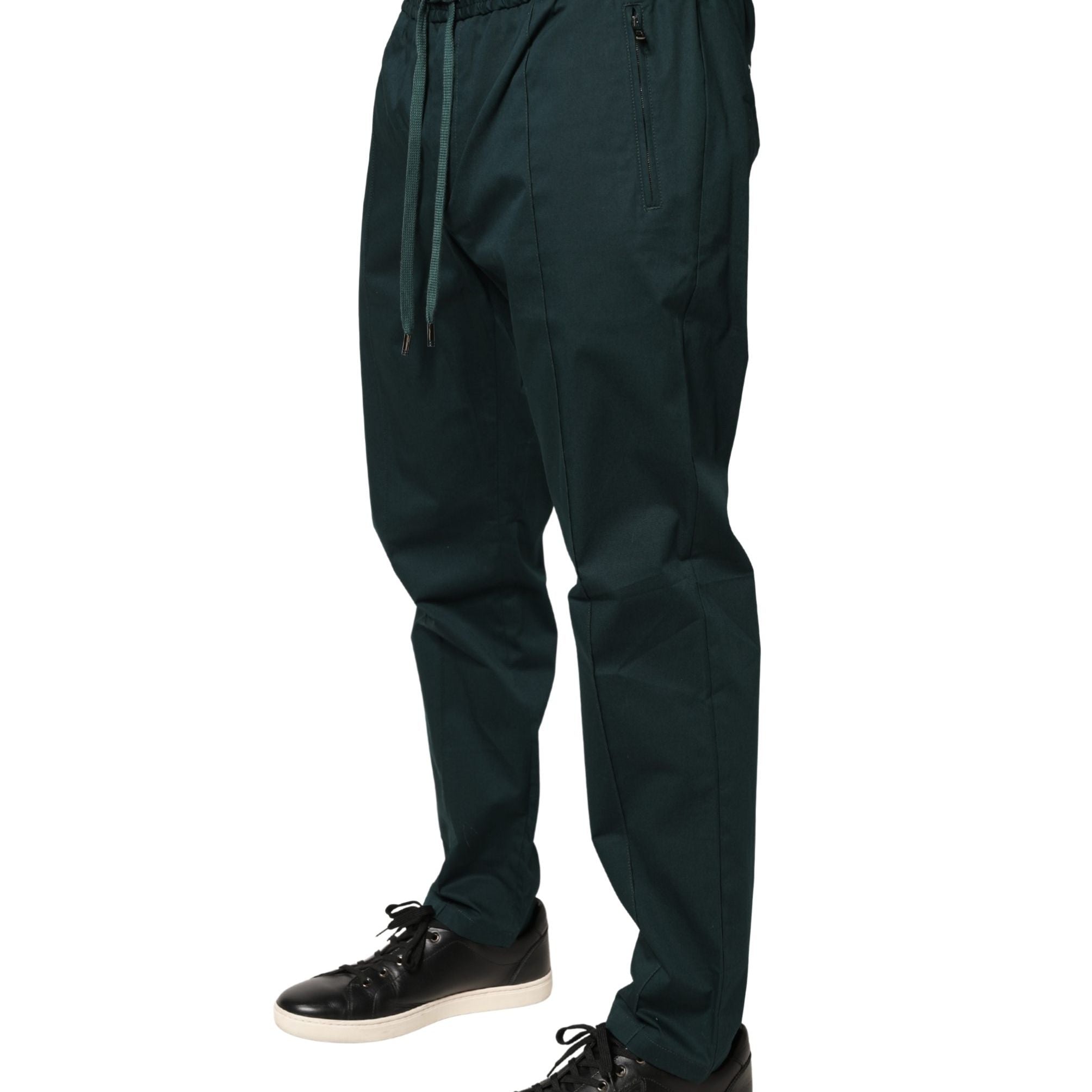 Dolce & Gabbana Green Cotton Skinny Men Jogger Trouser Pants