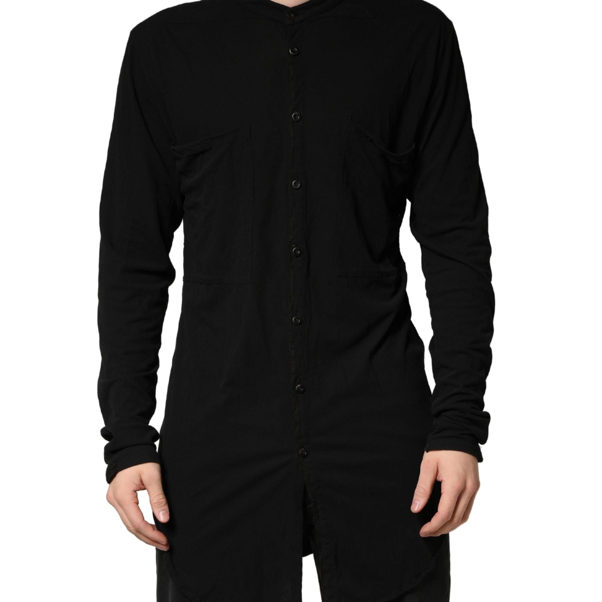 Allude Black Button Down Long Sleeves Men Cardigan Sweater