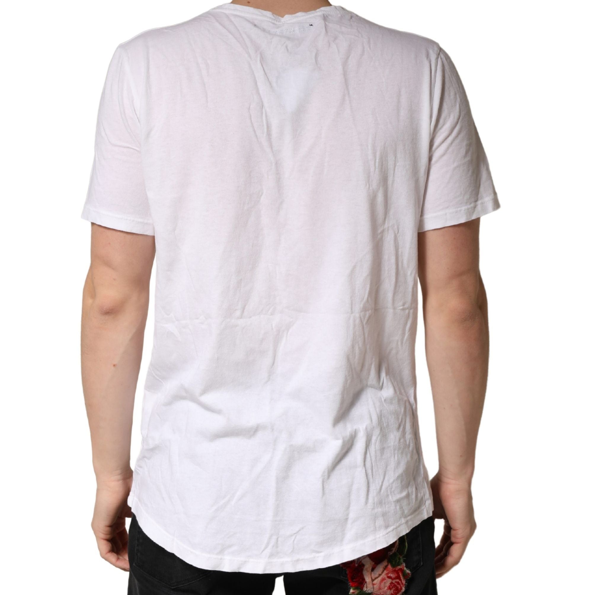 Bottega Veneta White 100% Cotton Plain Round Neck Men Shirt T-shirt