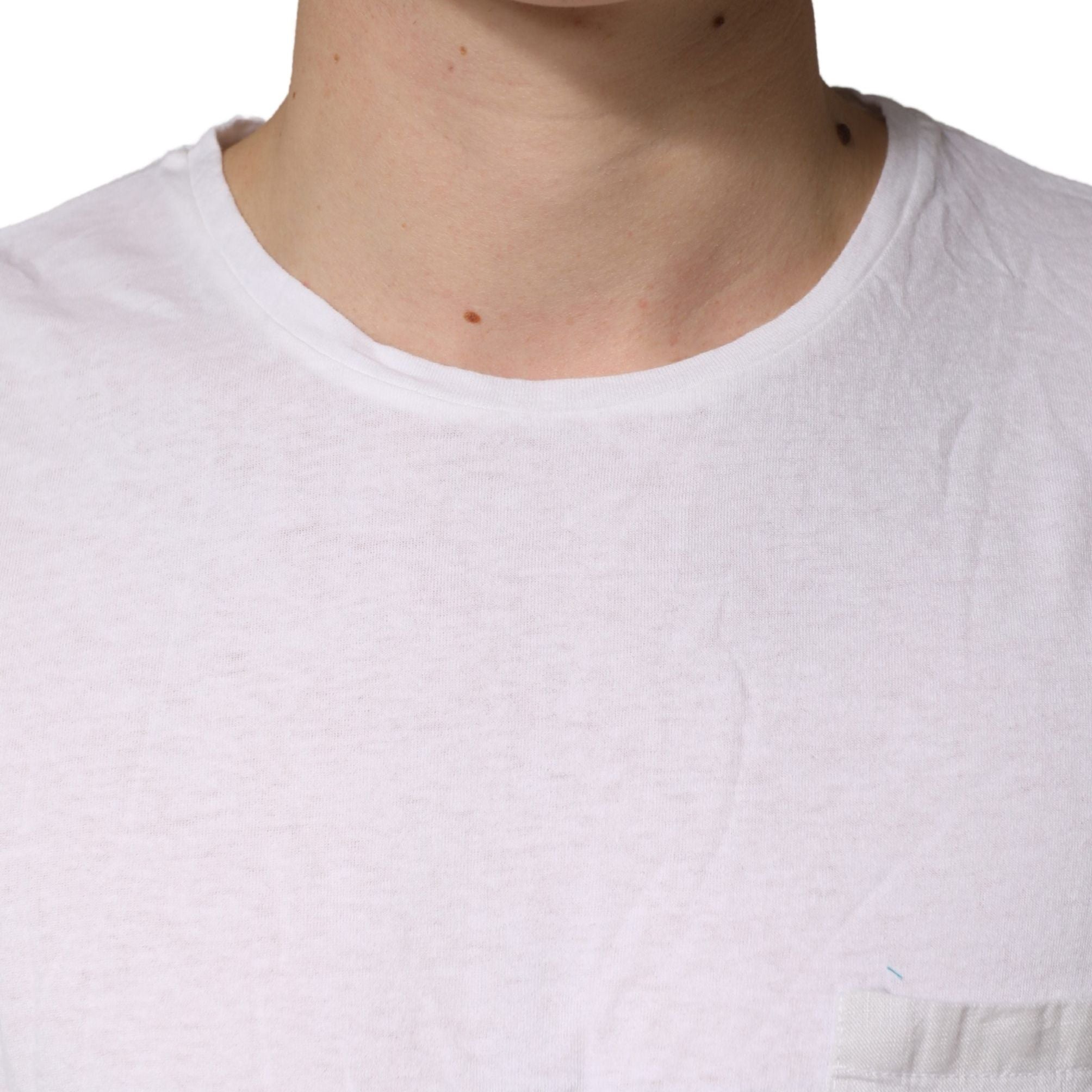 Bottega Veneta White 100% Cotton Plain Round Neck Men Shirt T-shirt