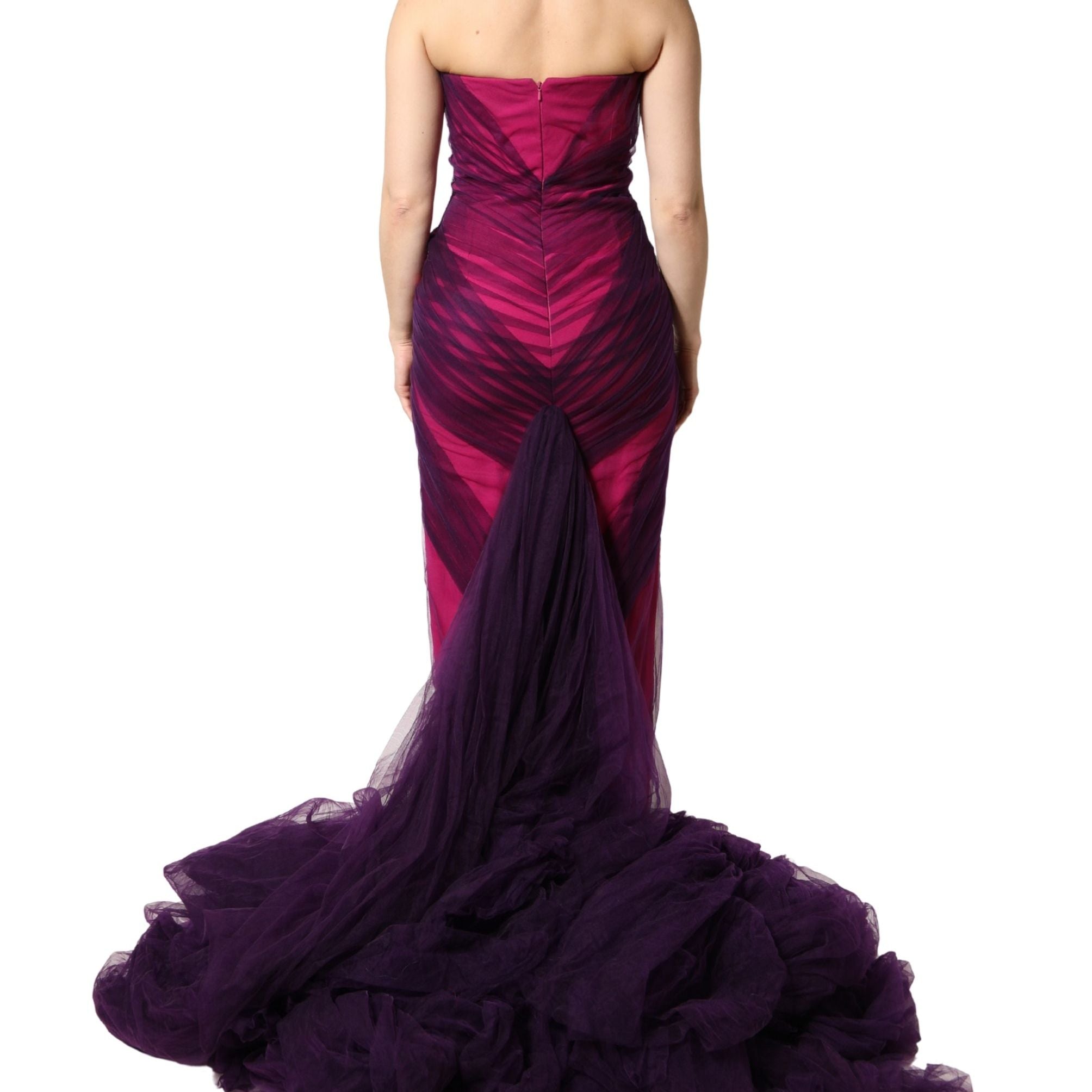 Dolce & Gabbana Pink Black Strapless Sheath Mermaid  Dress