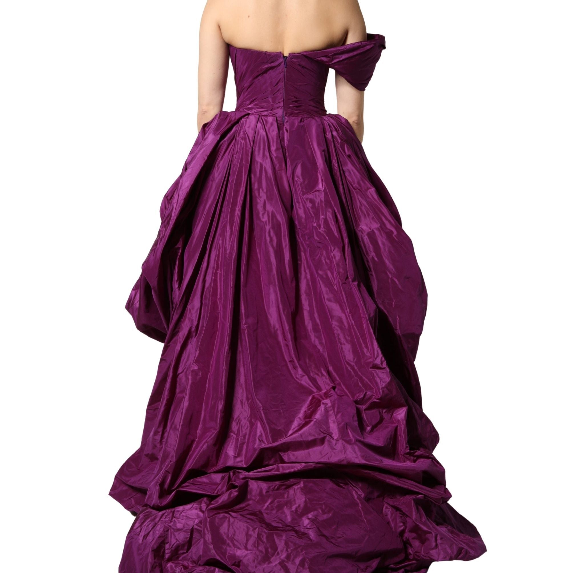 Dolce & Gabbana Purple Strapless A-line Asymmetric Dress