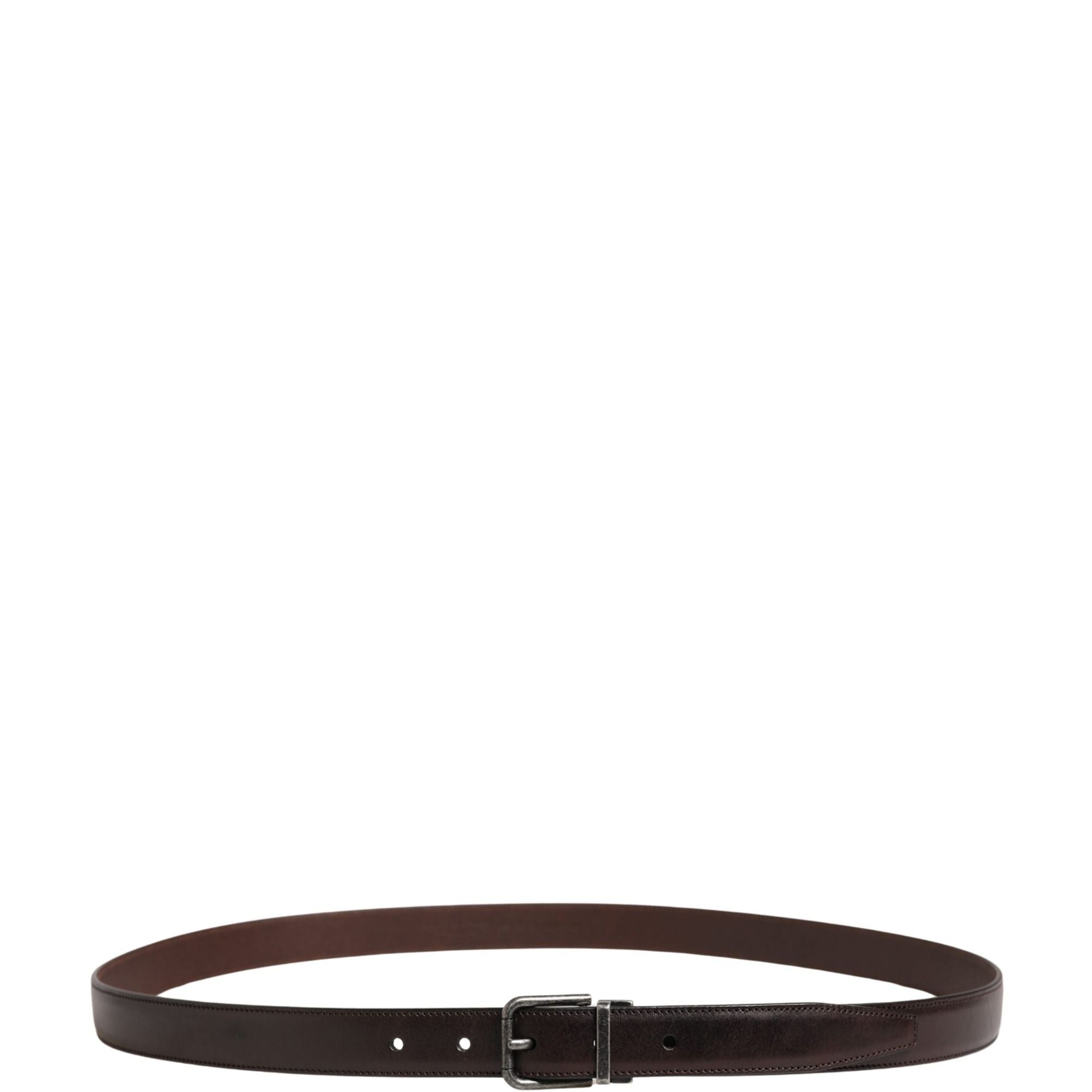 Dolce & Gabbana Men Brown Classic Leather Metal Buckle Belt