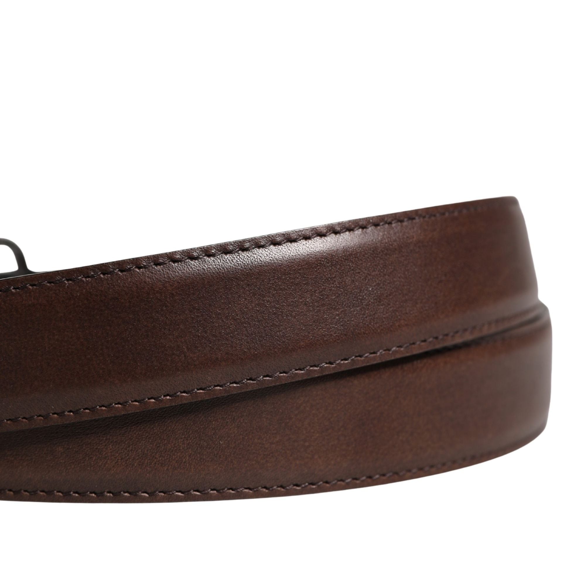 Dolce & Gabbana Men Brown Classic Leather Metal Buckle Belt