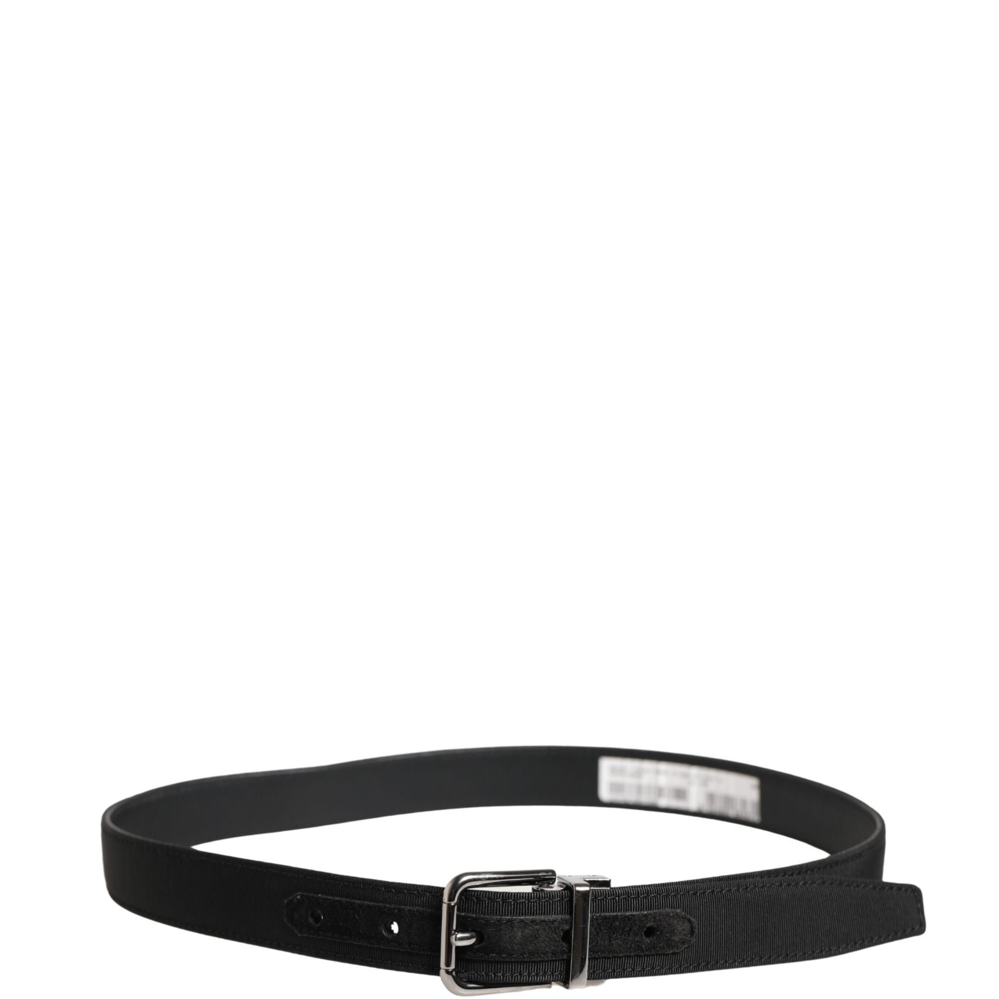 Dolce & Gabbana Men Black Viscose Leather Metal Buckle Belt