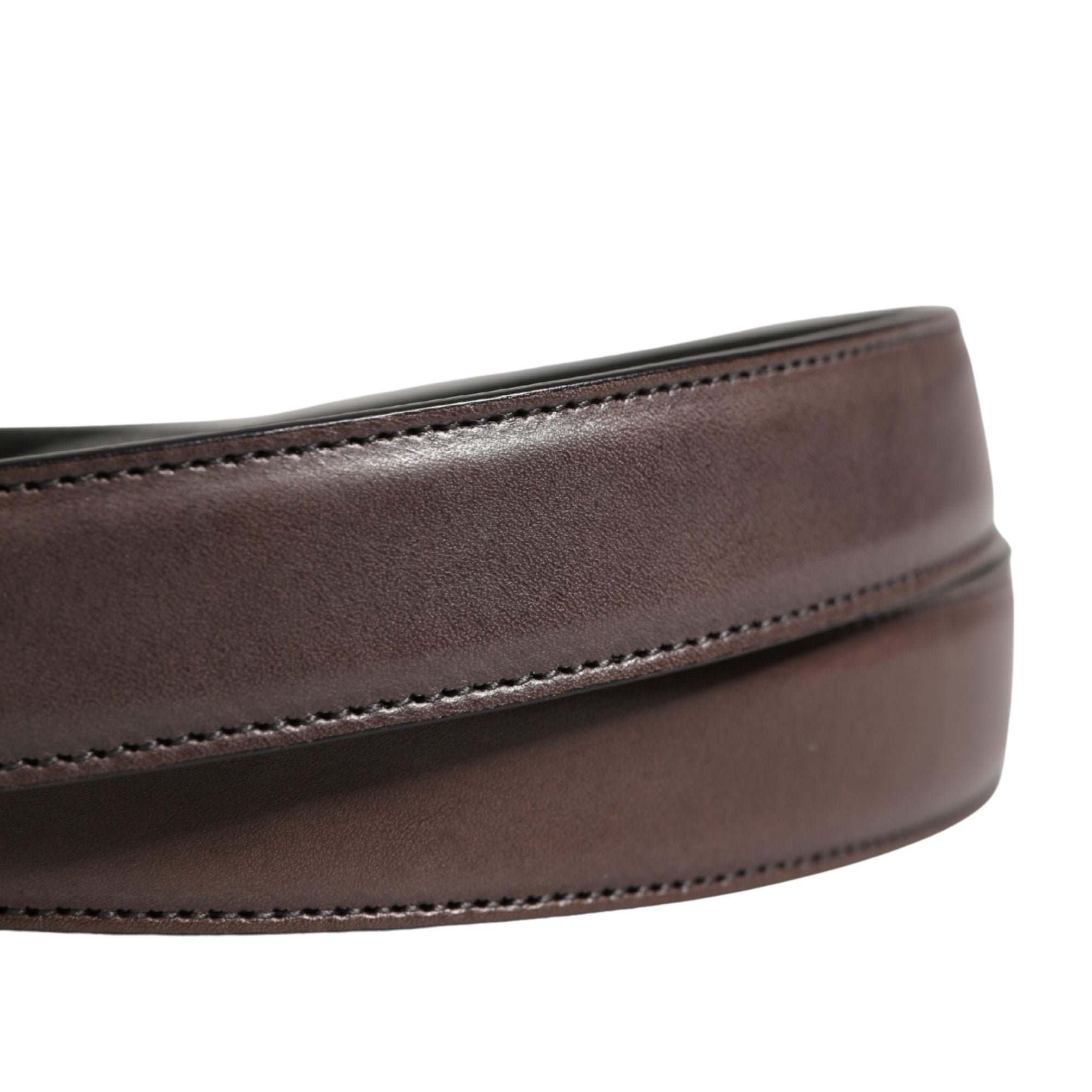 Dolce & Gabbana Men Brown Classic Leather Metal Buckle Belt