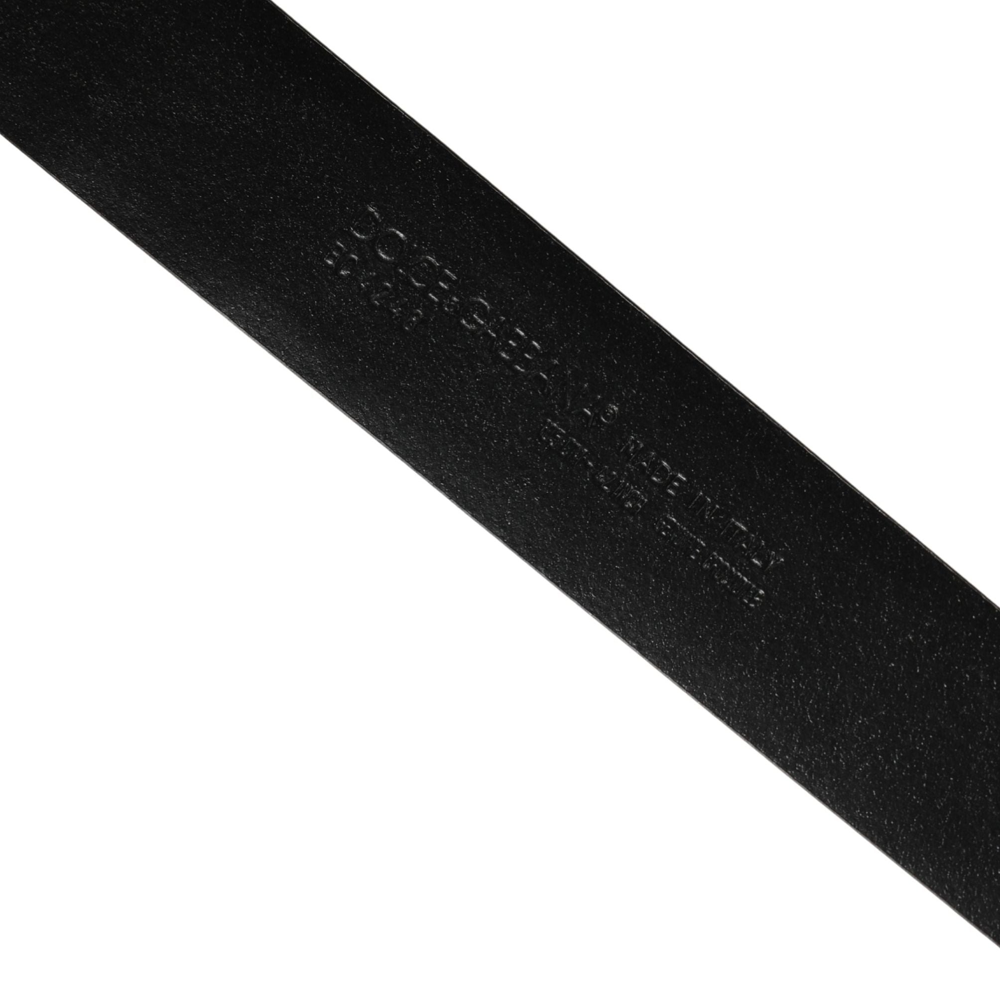 Dolce & Gabbana Men Black Exotic Leather Logo Buckle Belt