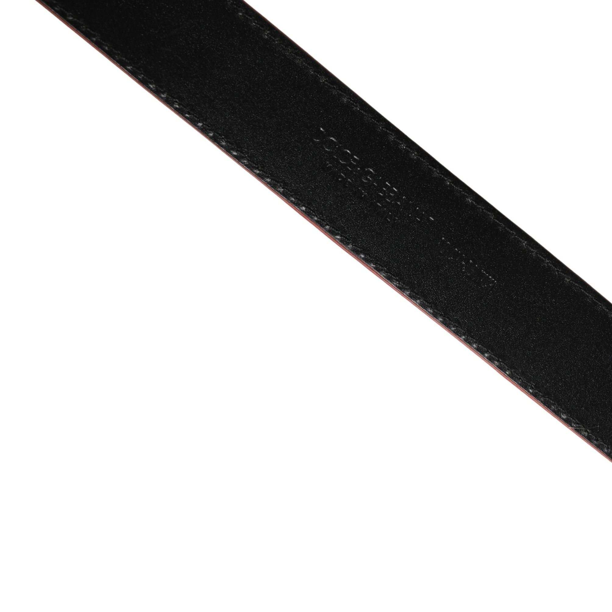 Dolce & Gabbana Men Beige Red Woven Leather Metal Buckle Belt