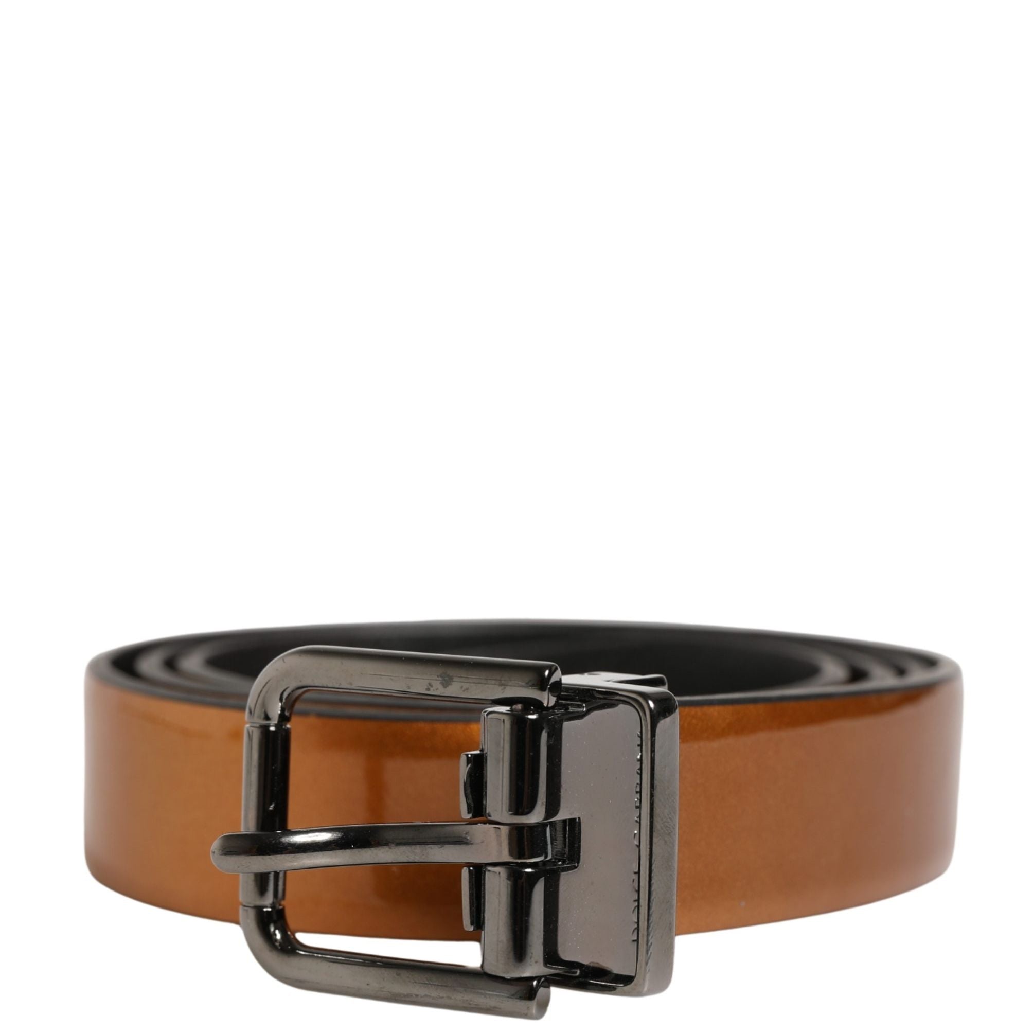 Dolce & Gabbana Men Brown Classic Leather Metal Buckle Belt