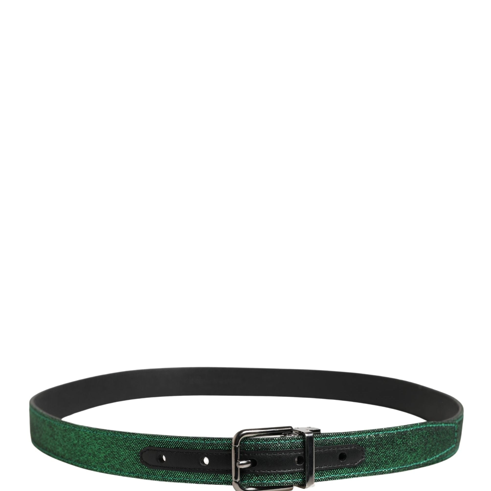 Dolce & Gabbana Men Green Lurex Polyester Metal Buckle Belt