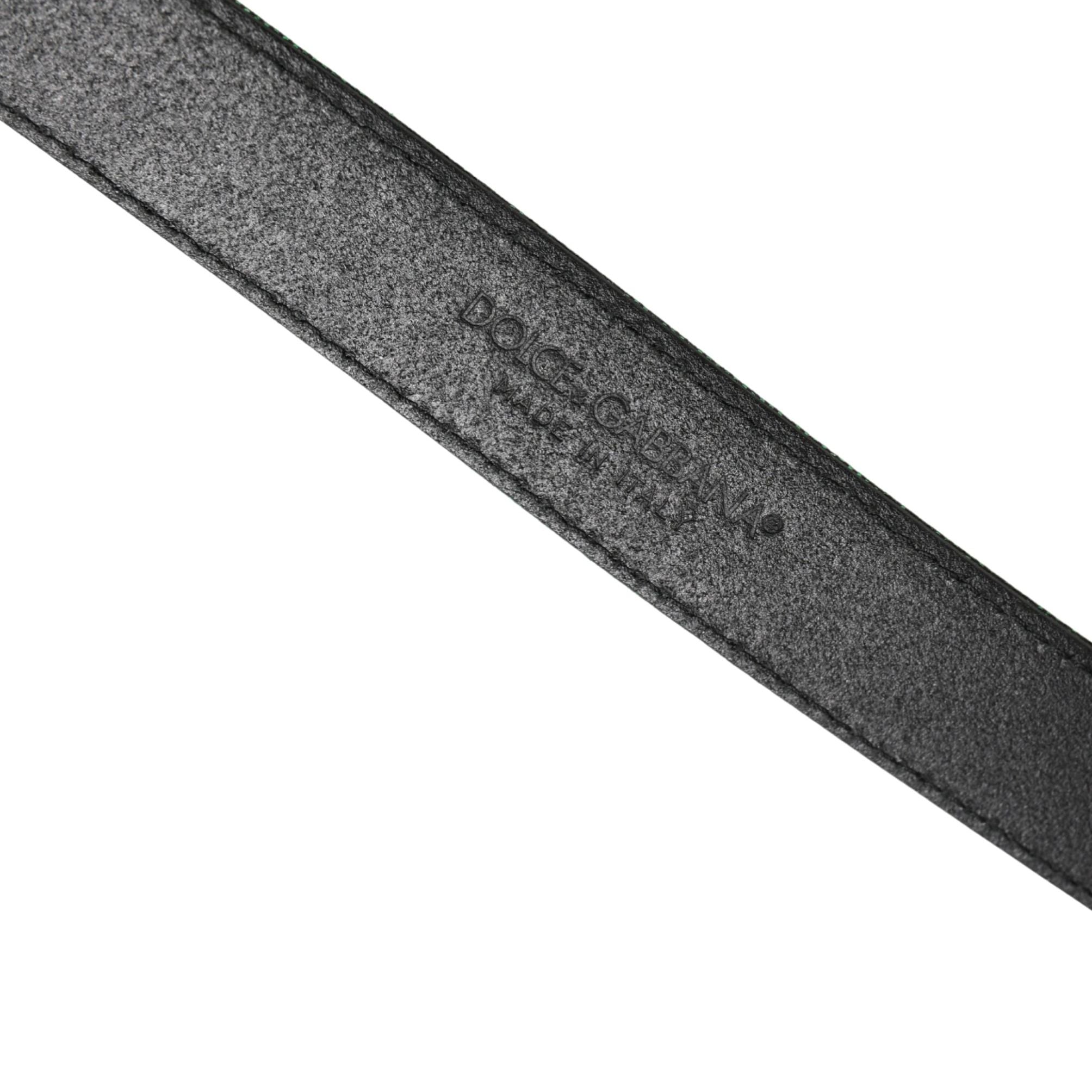 Dolce & Gabbana Men Green Lurex Polyester Metal Buckle Belt