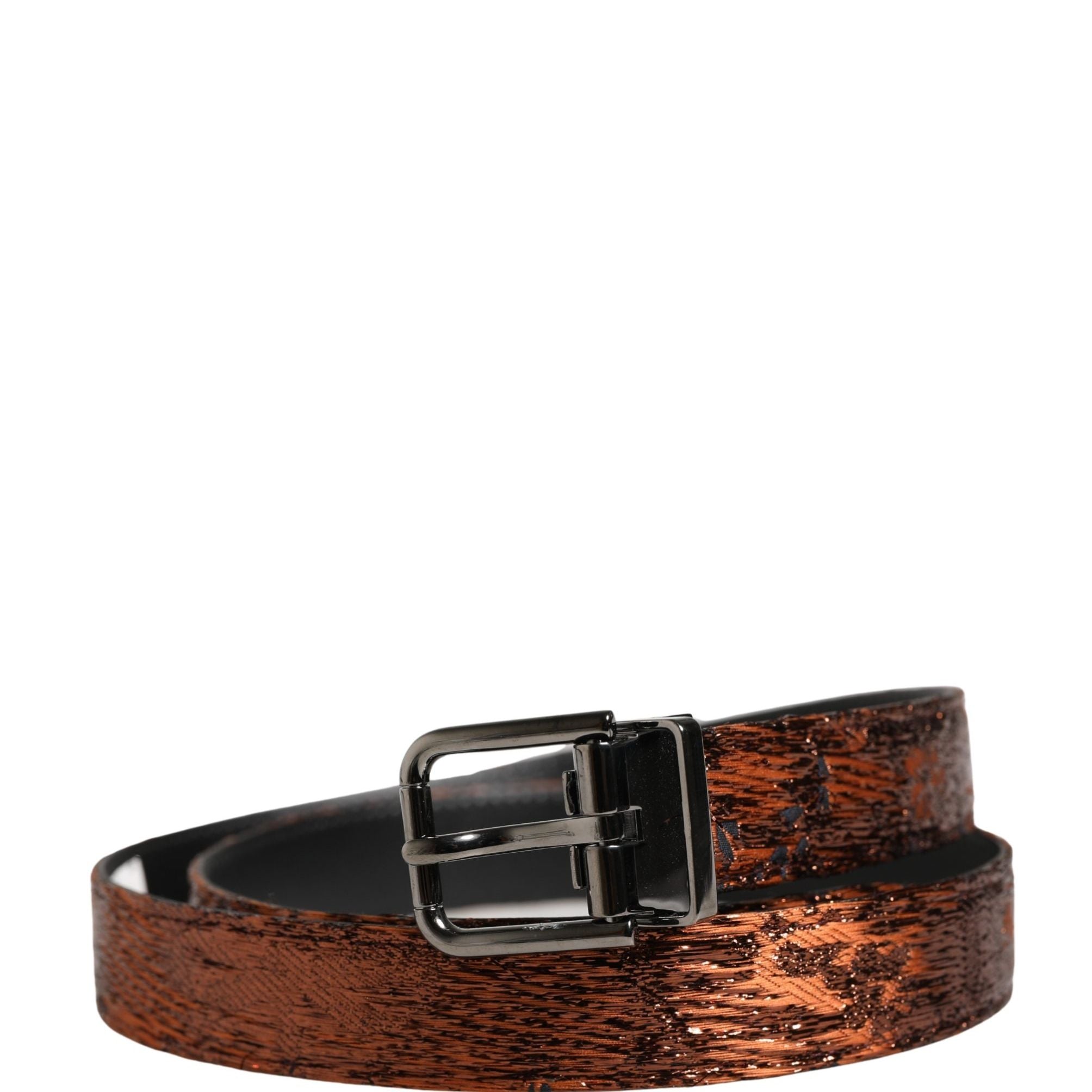 Dolce & Gabbana Men Brown Classic Polyester Metal Buckle Belt