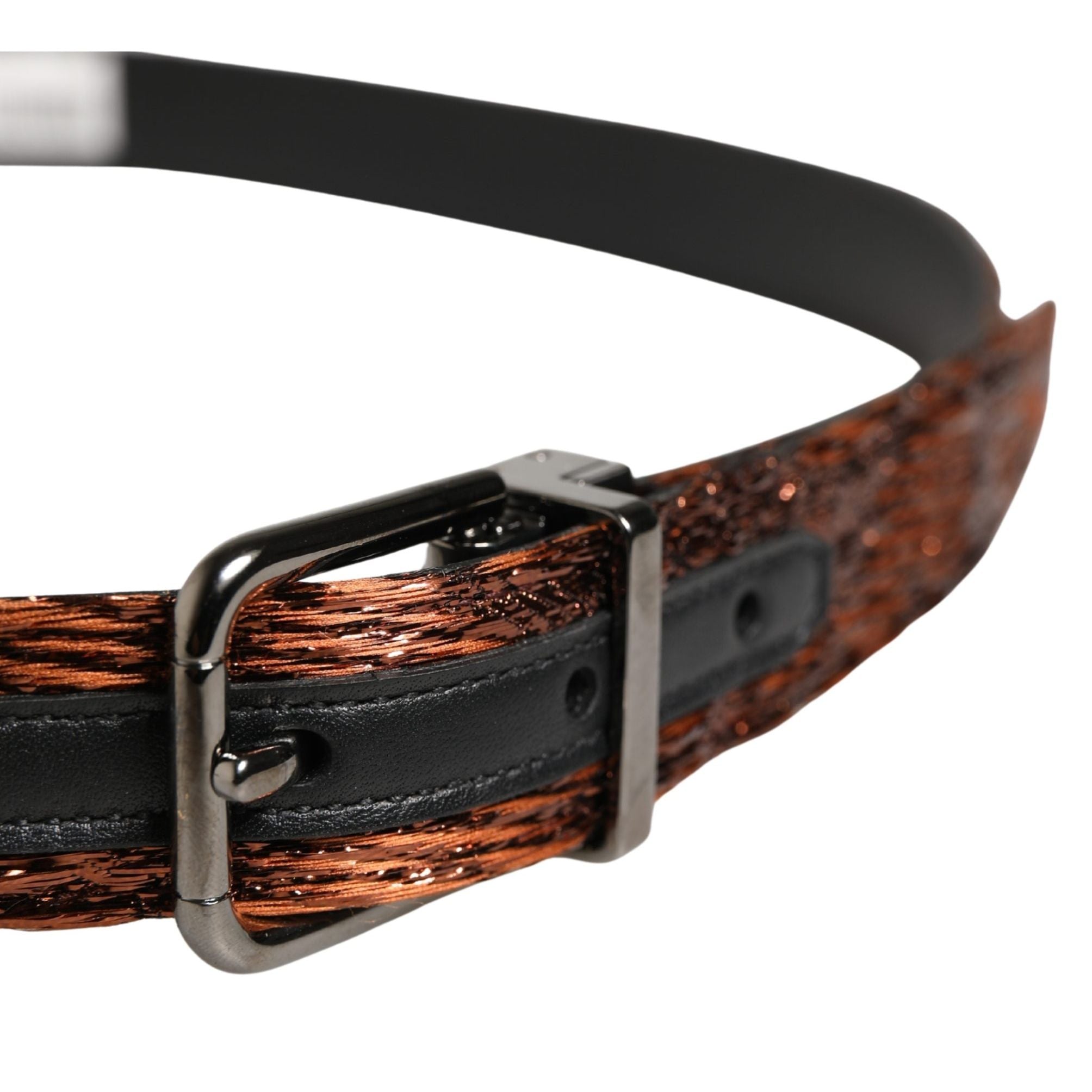 Dolce & Gabbana Men Brown Classic Polyester Metal Buckle Belt