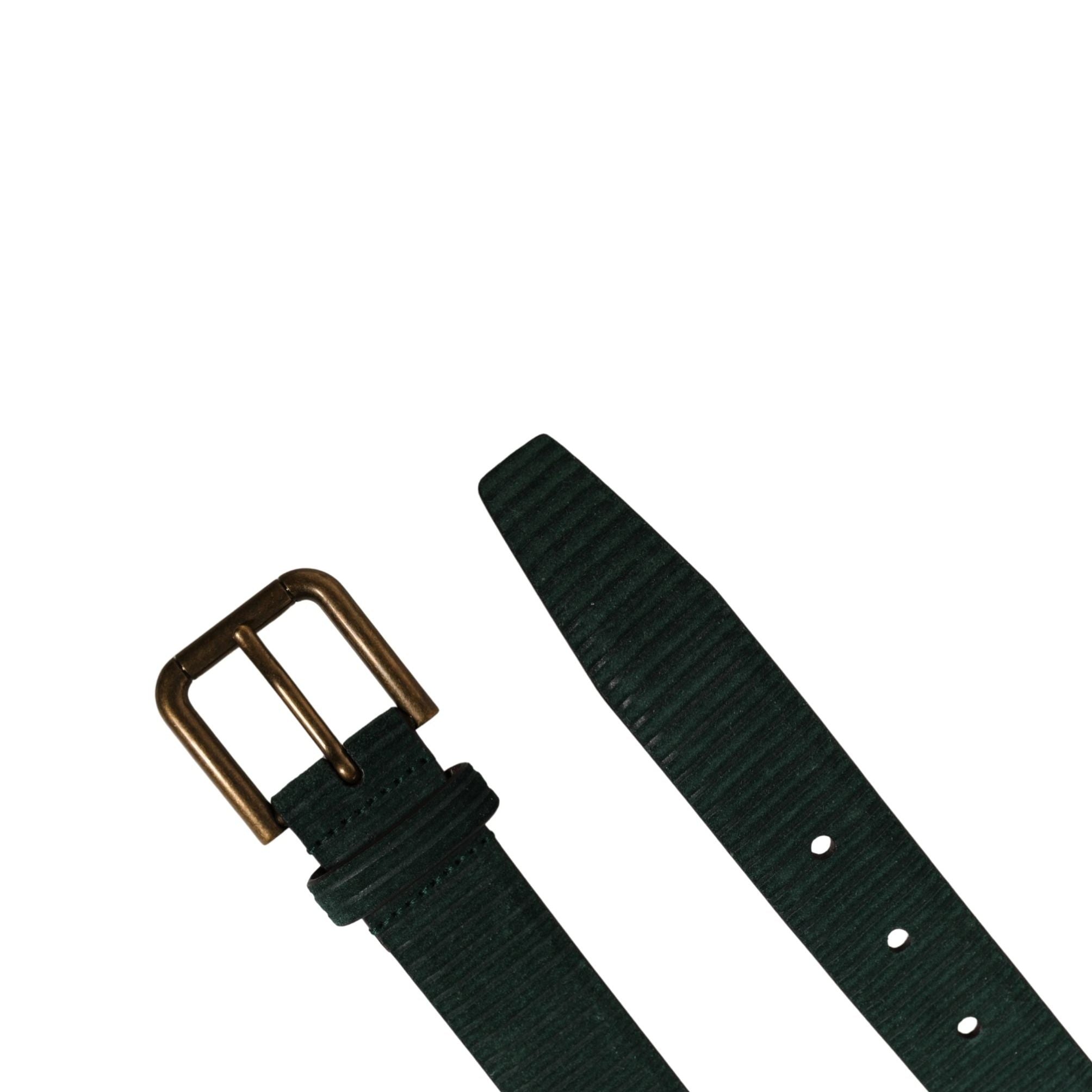 Dolce & Gabbana Men Green Velvet Leather Metal Buckle Belt