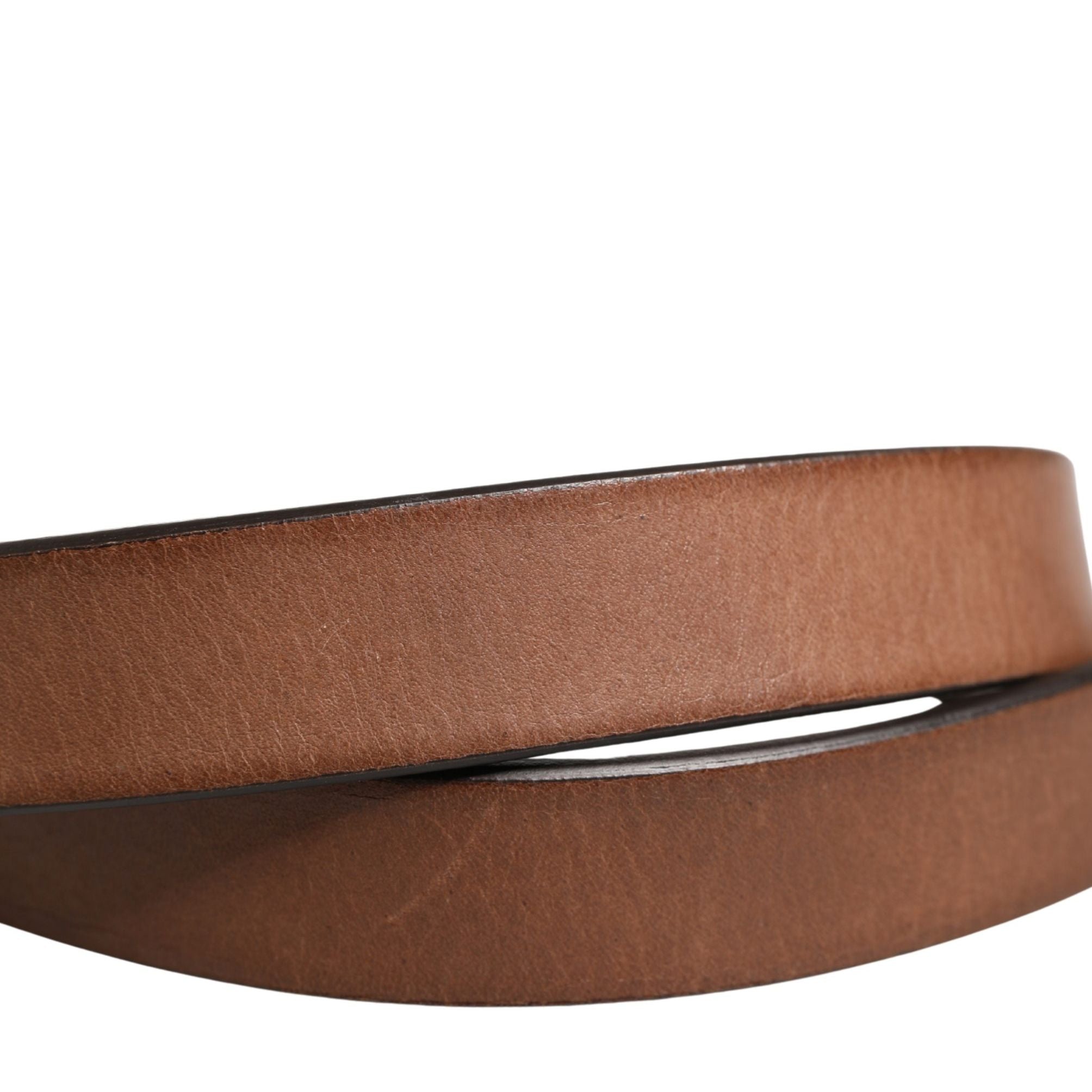 Dolce & Gabbana Men Brown Classic Leather Metal Buckle Belt
