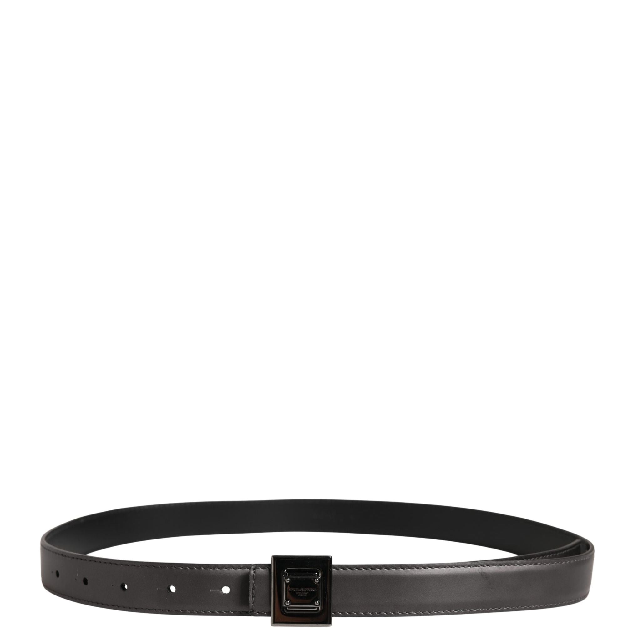 Dolce & Gabbana Men Silver Classic Leather Square Buckle Belt