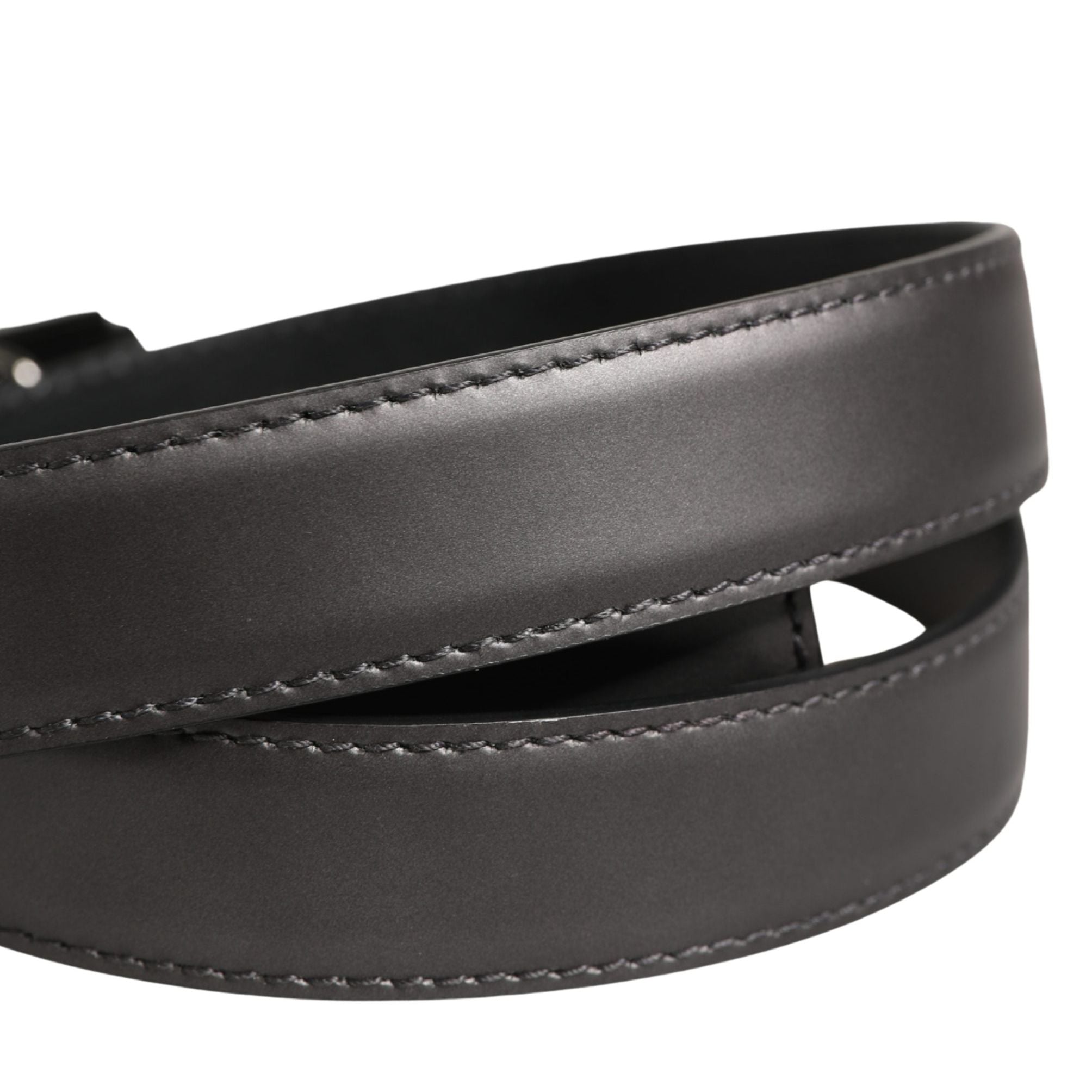 Dolce & Gabbana Men Silver Classic Leather Square Buckle Belt