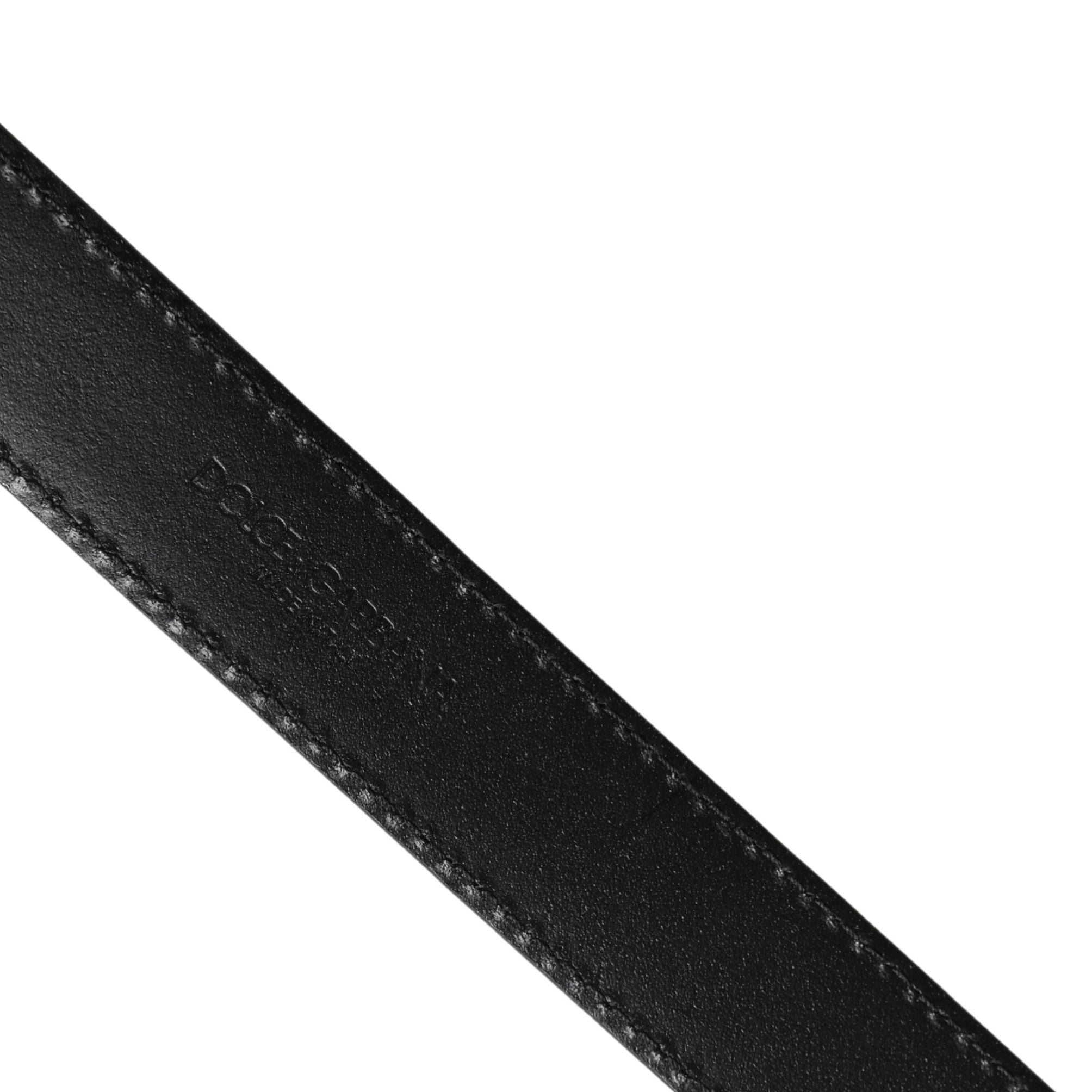 Dolce & Gabbana Men Silver Classic Leather Square Buckle Belt