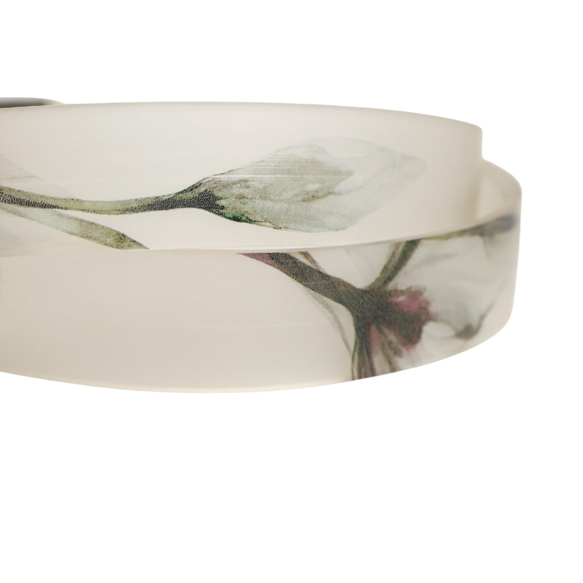Dolce & Gabbana Men White Floral PVC Silver Metal Buckle Belt