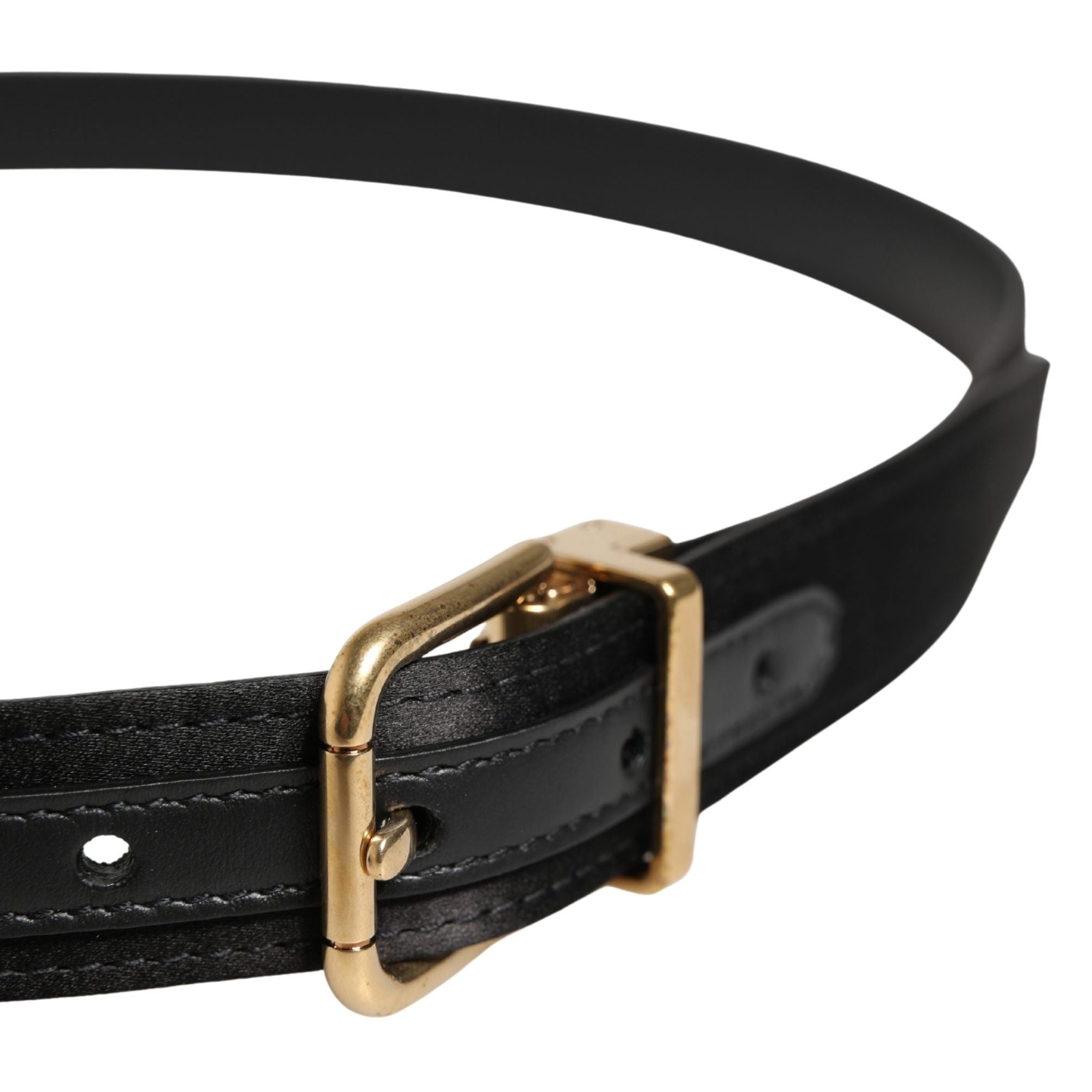Dolce & Gabbana Men Black Classic Viscose Metal Buckle Belt