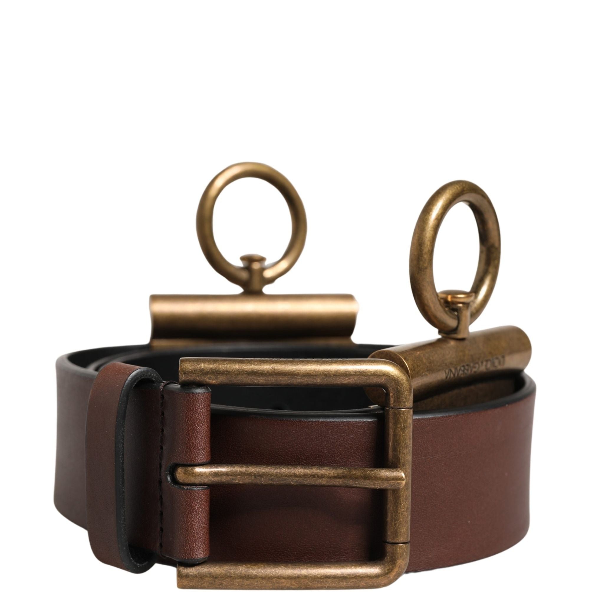 Dolce & Gabbana Men Brown Classic Leather Metal Buckle Belt