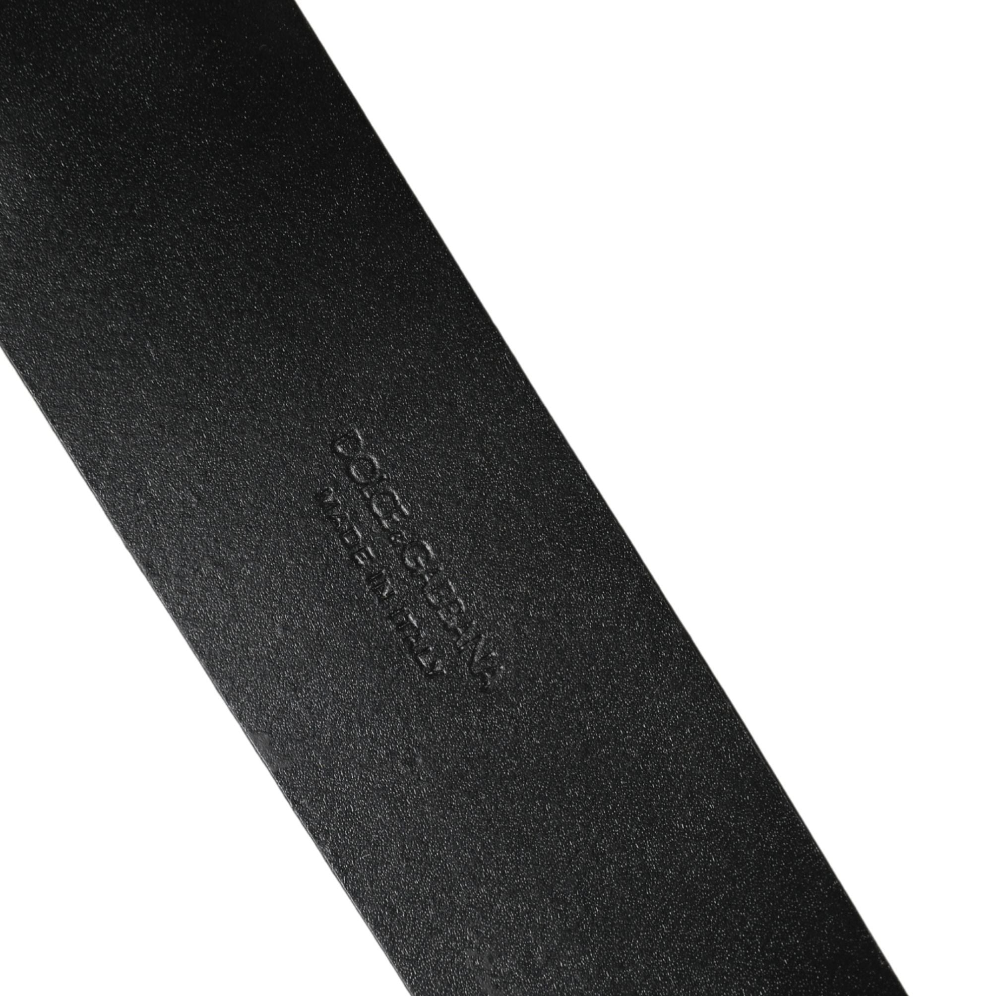 Dolce & Gabbana Men Black Classic Leather Metal Buckle Belt