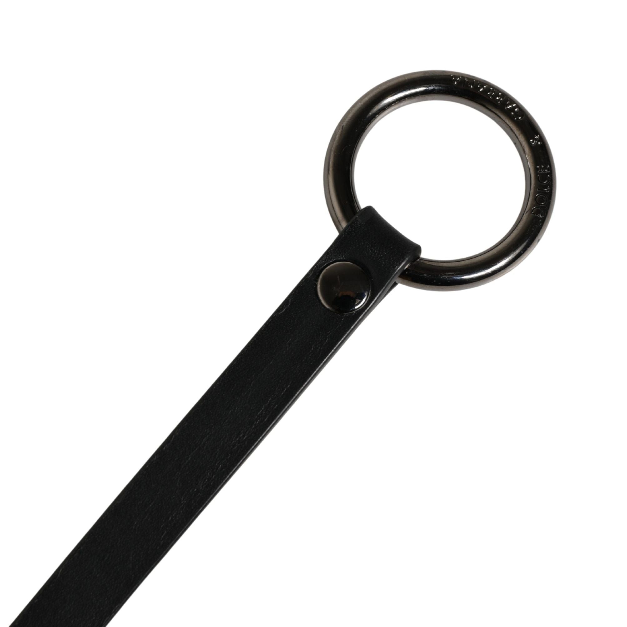 Dolce & Gabbana Men Black Calfskin Leather Metal Buckle Belt