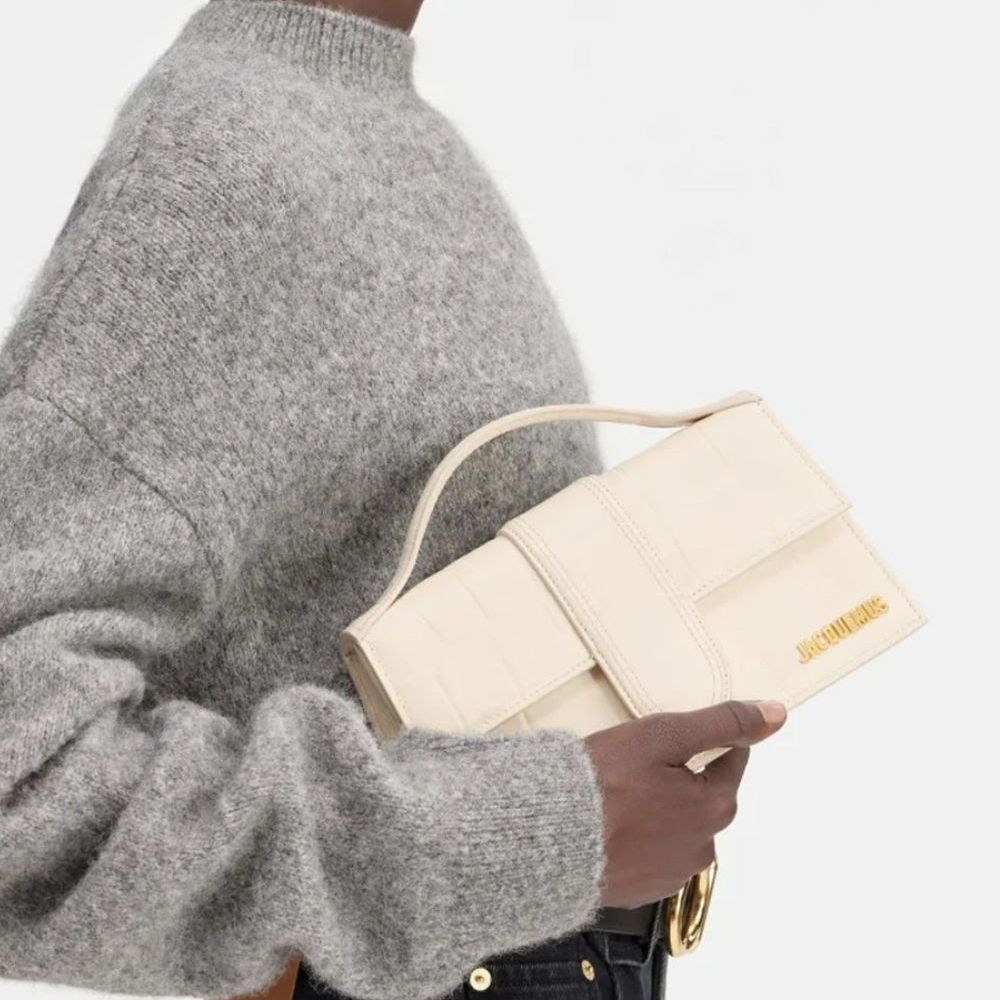 Jacquemus Ivory Cocco Le Grand Bambino Handbag