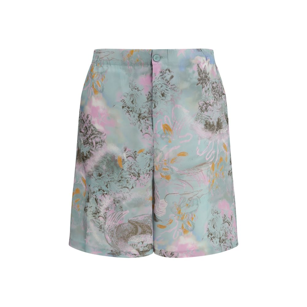 Off-White Multicolor Viscose Shorts