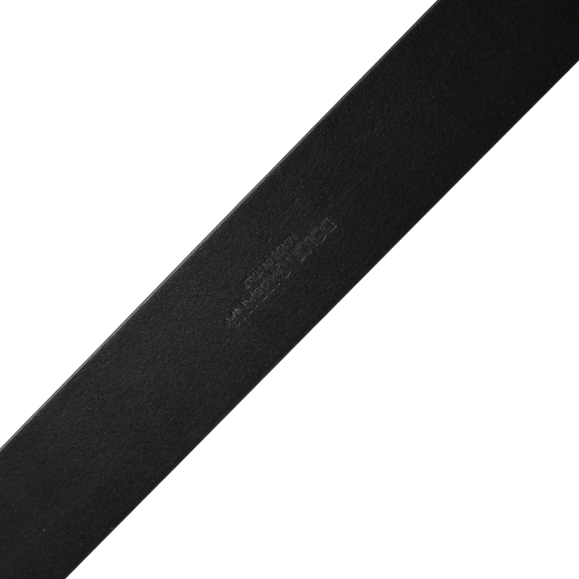 Dolce & Gabbana Black Classic Leather Logo Metal Buckle Belt