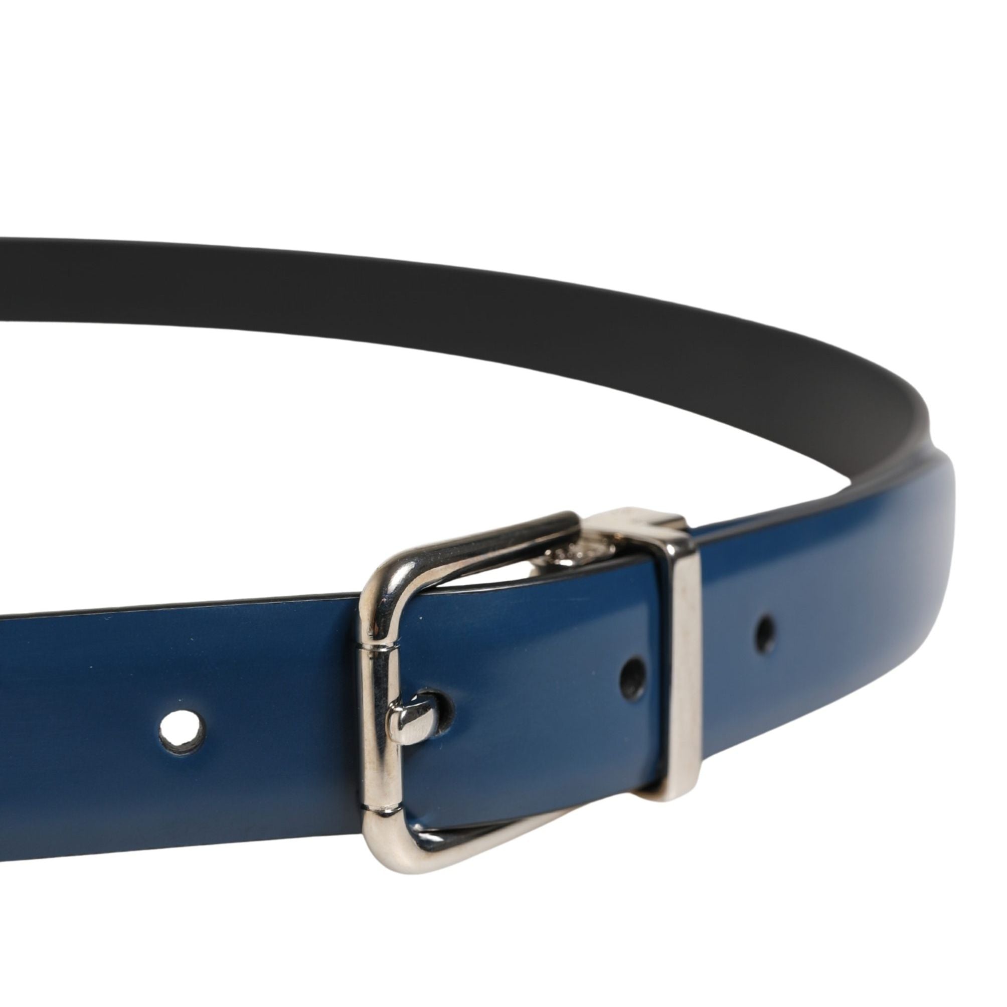 Dolce & Gabbana Men Blue Classic Leather Metal Buckle Belt
