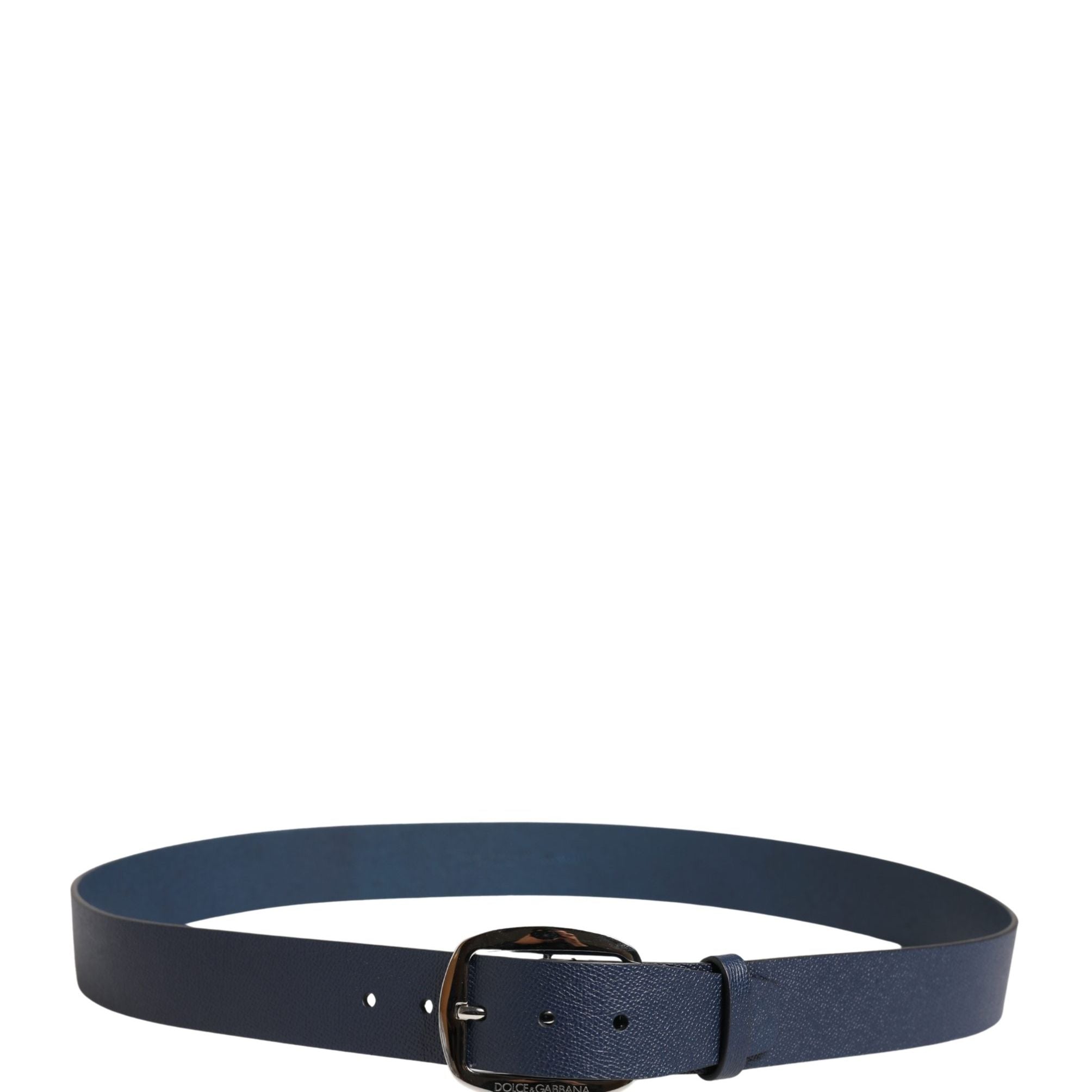 Dolce & Gabbana Men Blue Classic Leather Metal Buckle Belt