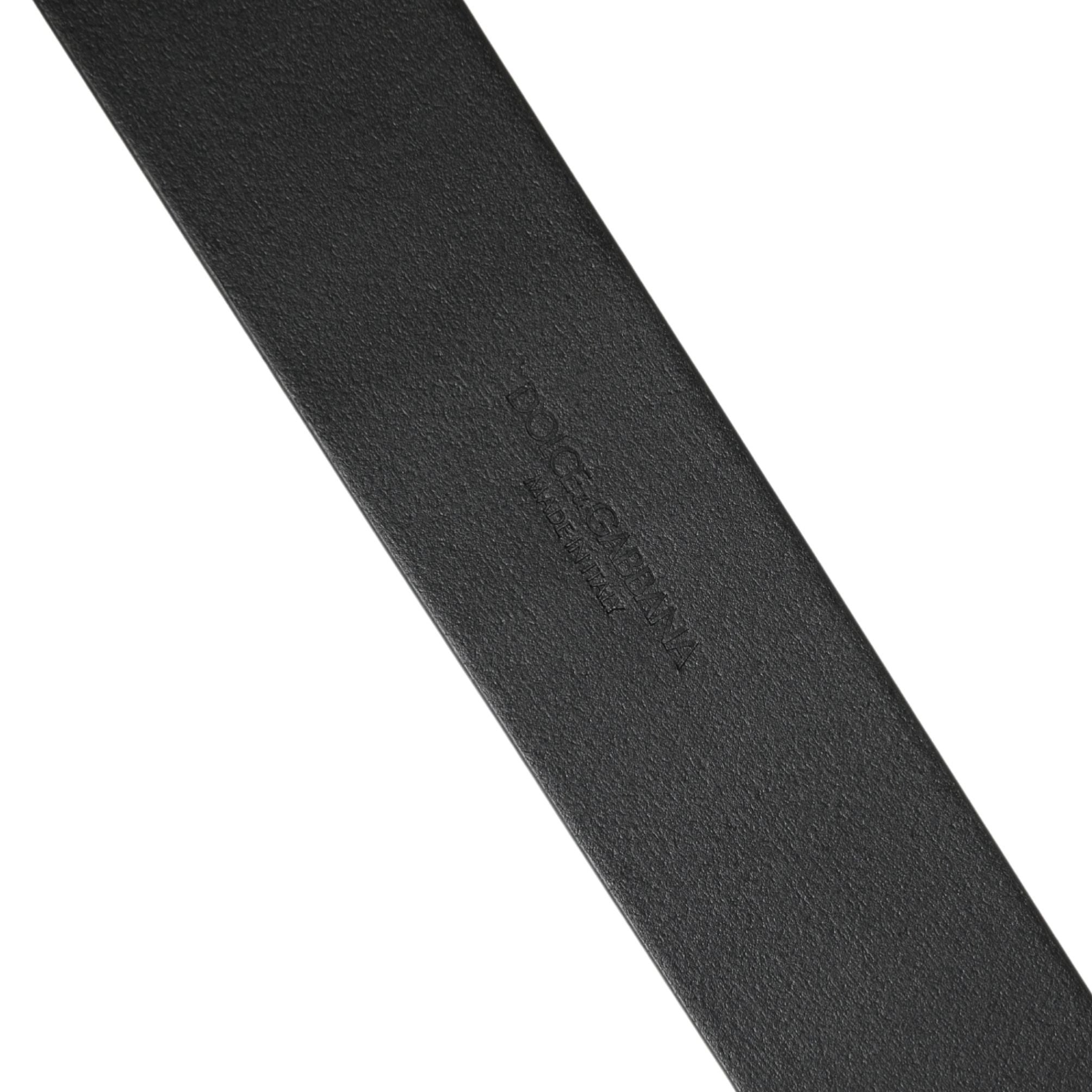 Dolce & Gabbana Men Black Classic Leather Metal Buckle Belt